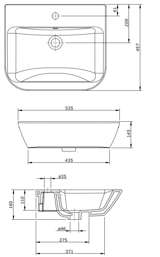 Look 54 Semi-recessed Basin #134380