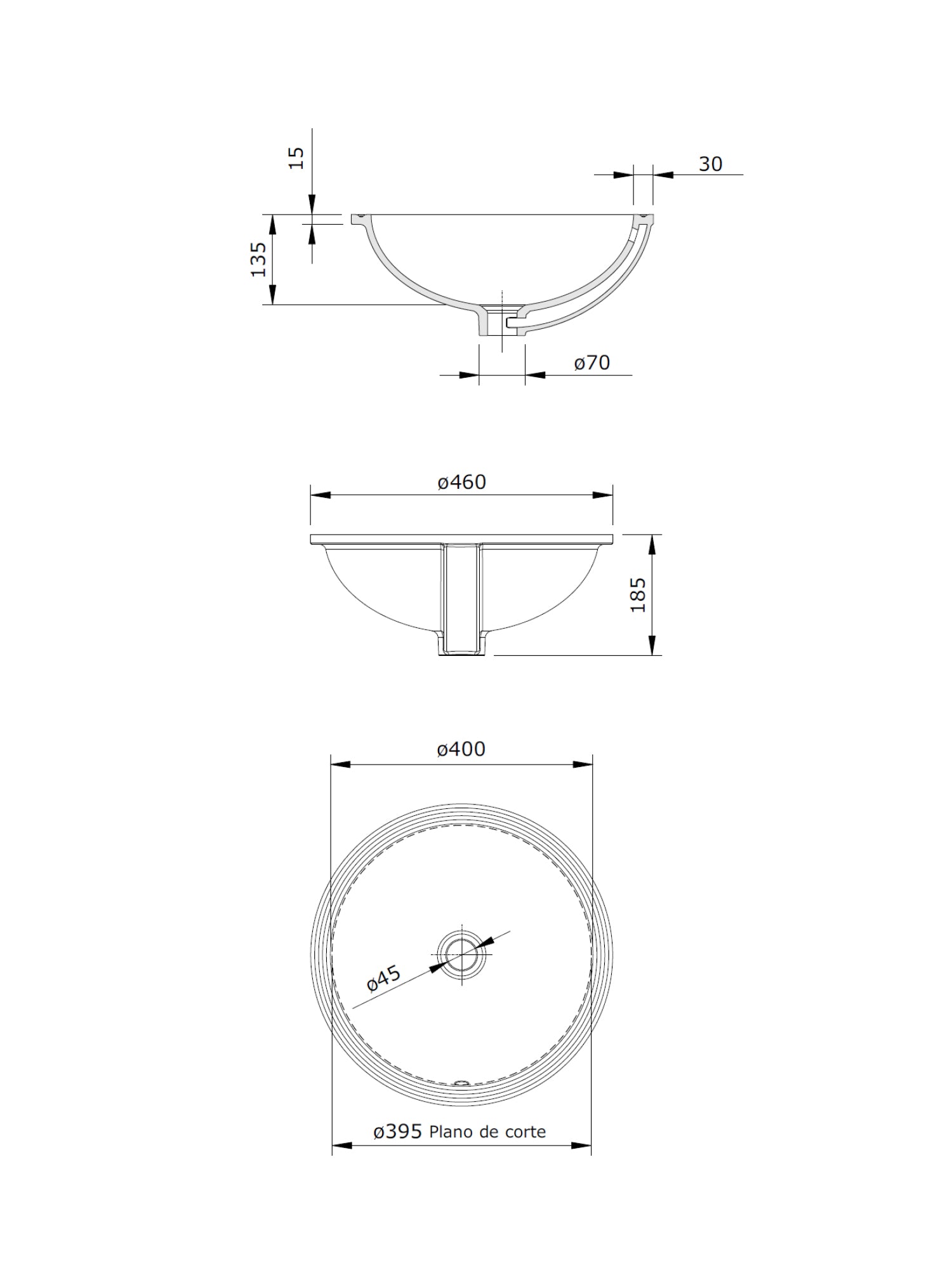 Arc Round Undercounter Basin 108760