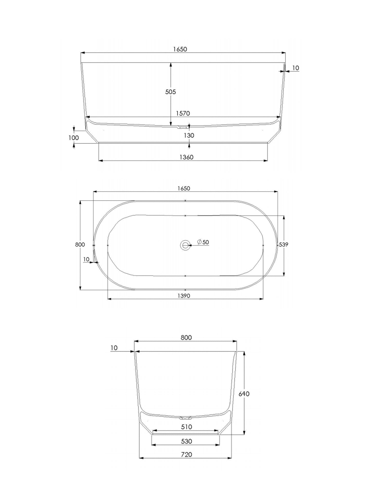 Bloom Free Standing Bathtub #SBM074 (Export)