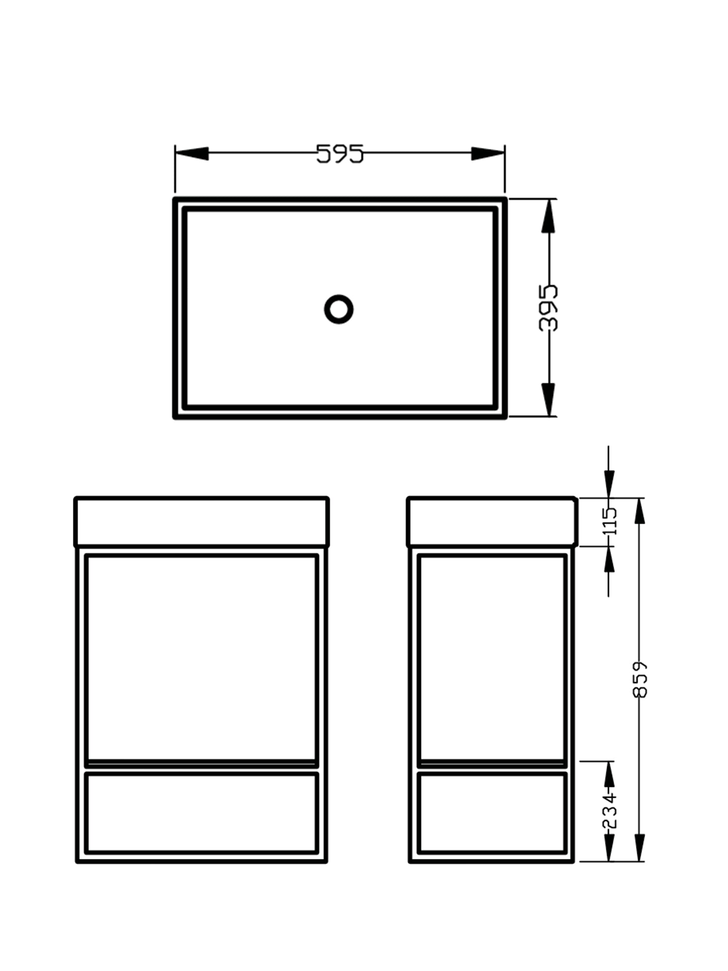 The Box Basin Vanity Set - Includes Stand