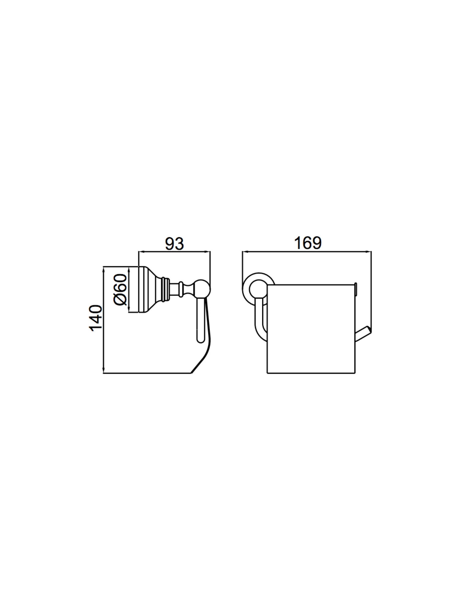 Dedra Toilet paper holder w/cover #21311