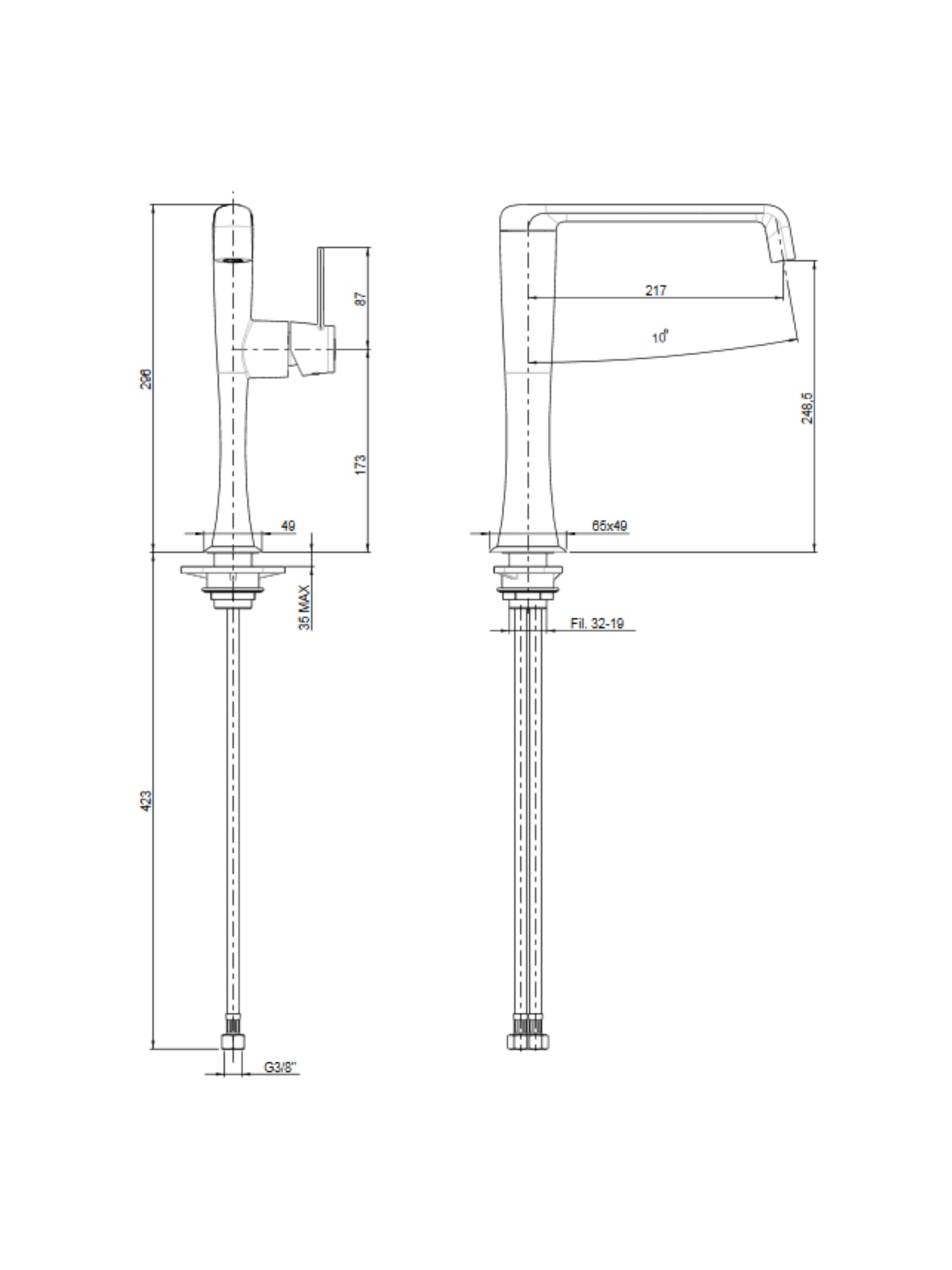 Delizia Single lever sink mixer #58165