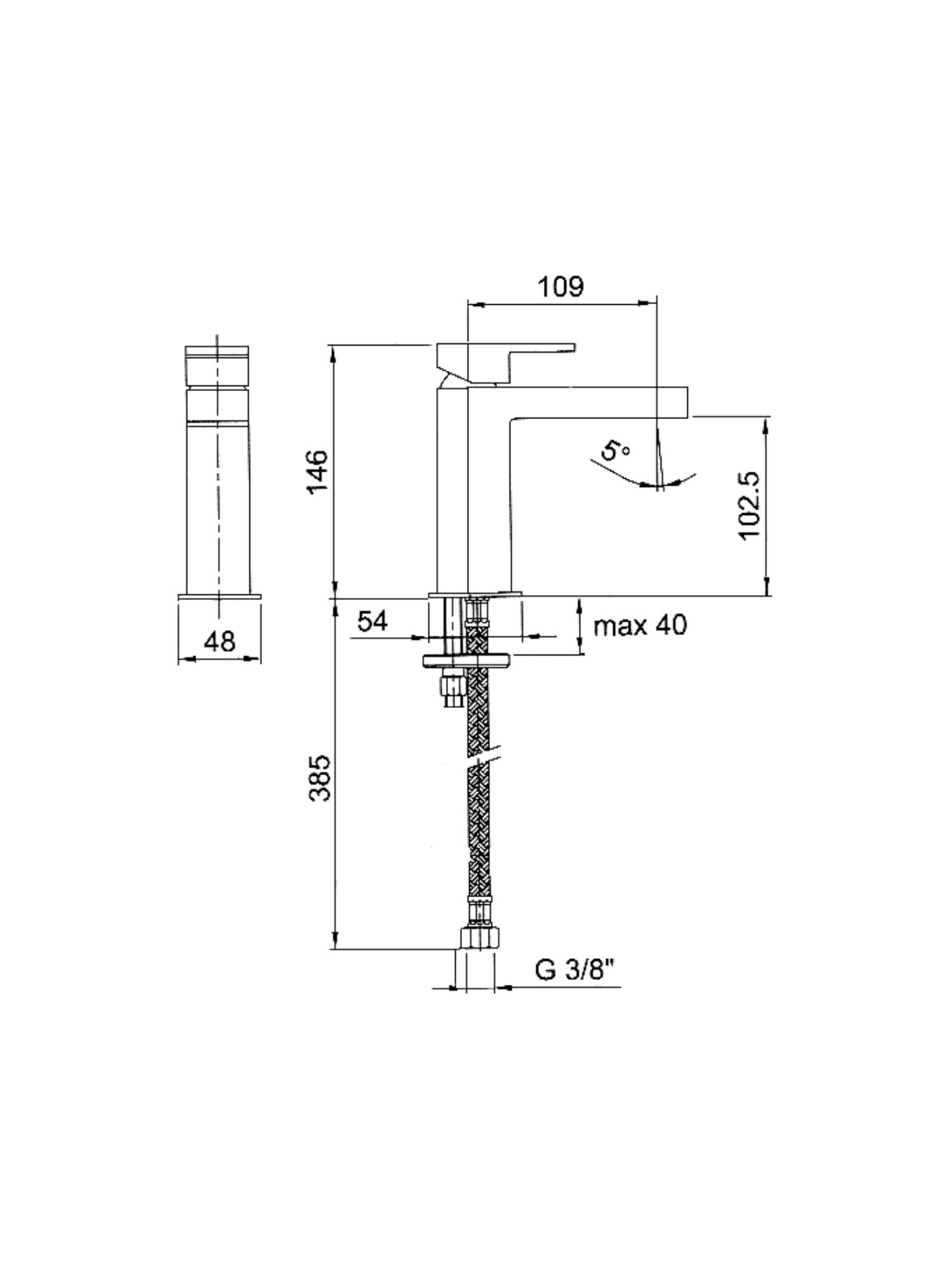 Mare Basin Mixer w/o Pop-Up Waste #1004WF