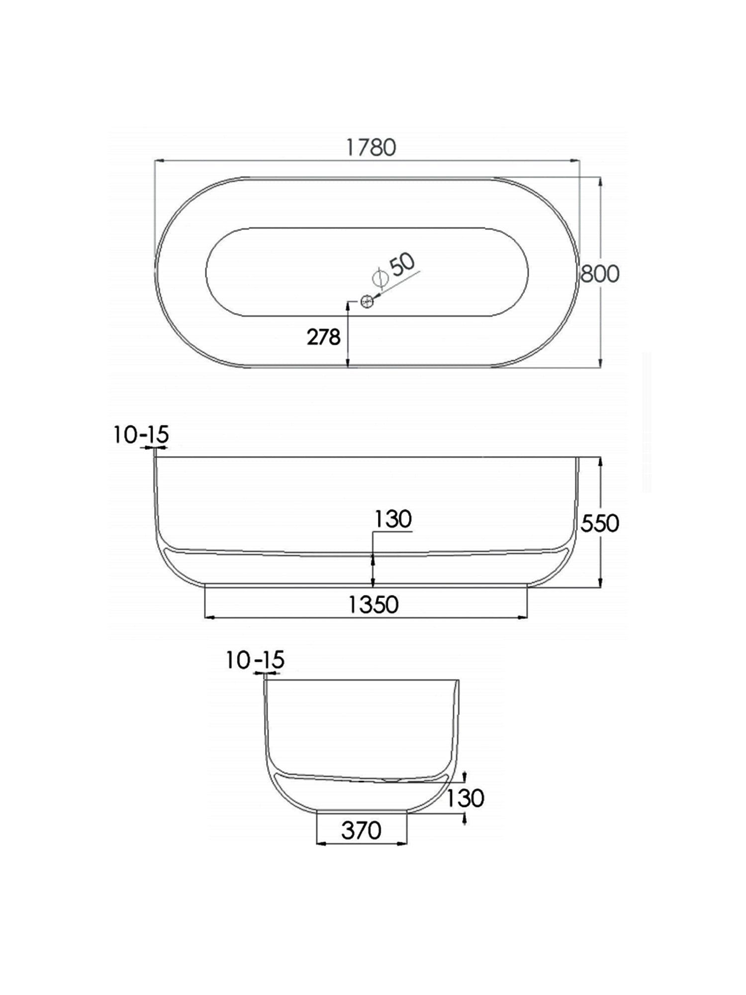 Flow Bathtub Freestanding Bathtub #SBM069 (Export)