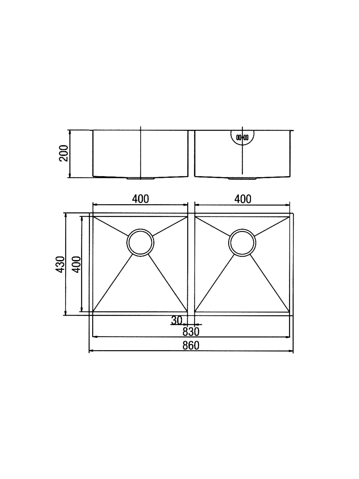 Englefield Undermount Double Bowl Sink #SQ-09