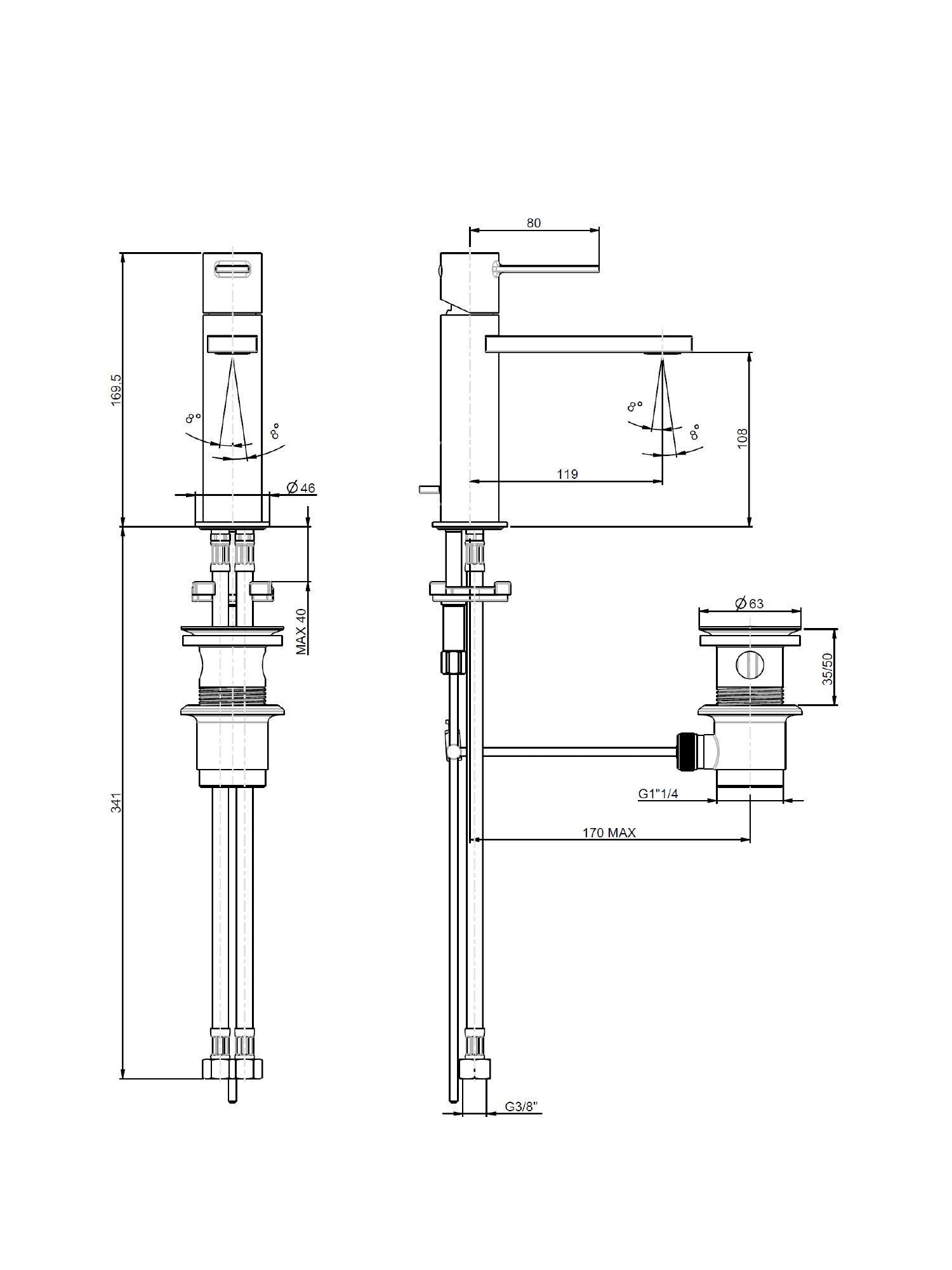 Gaia Basin Mixer w/ Pop-Up Waste #55054