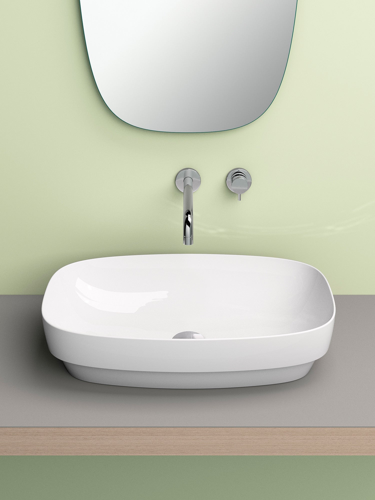 Green Rect.Countertop Basin #65AGRLX