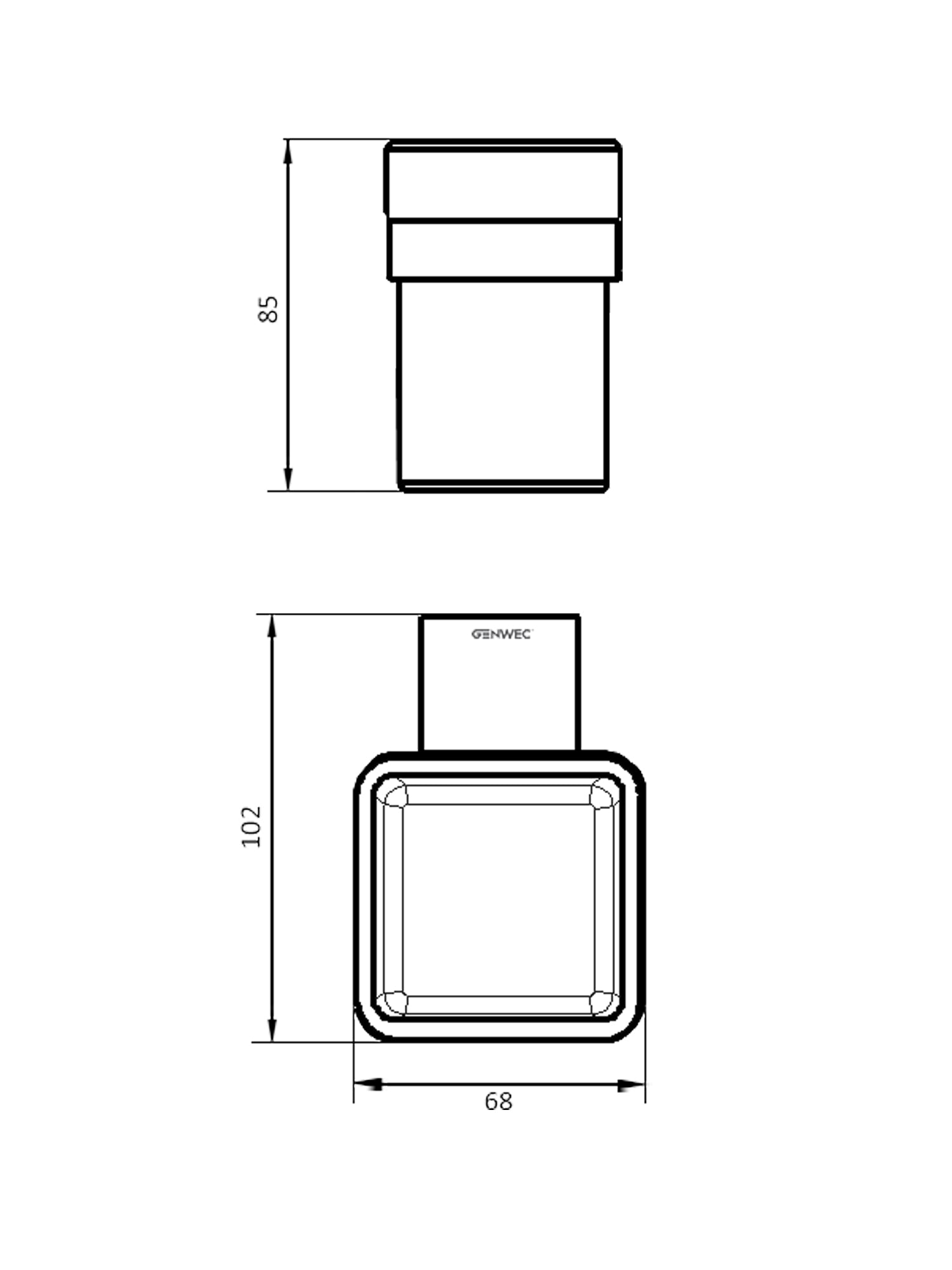 Pompei GW05 56 04 03 Black Tumbler Holder - Stainless Steel