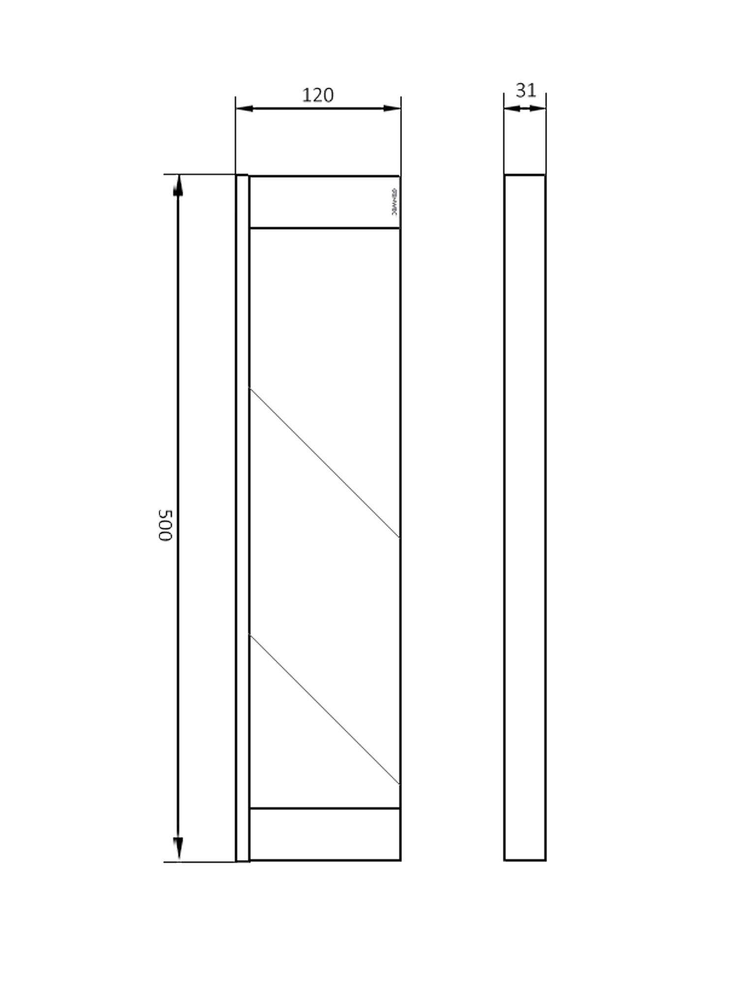 Pompei GW05 66 04 03 Black Glass Shelf - Stainless Steel