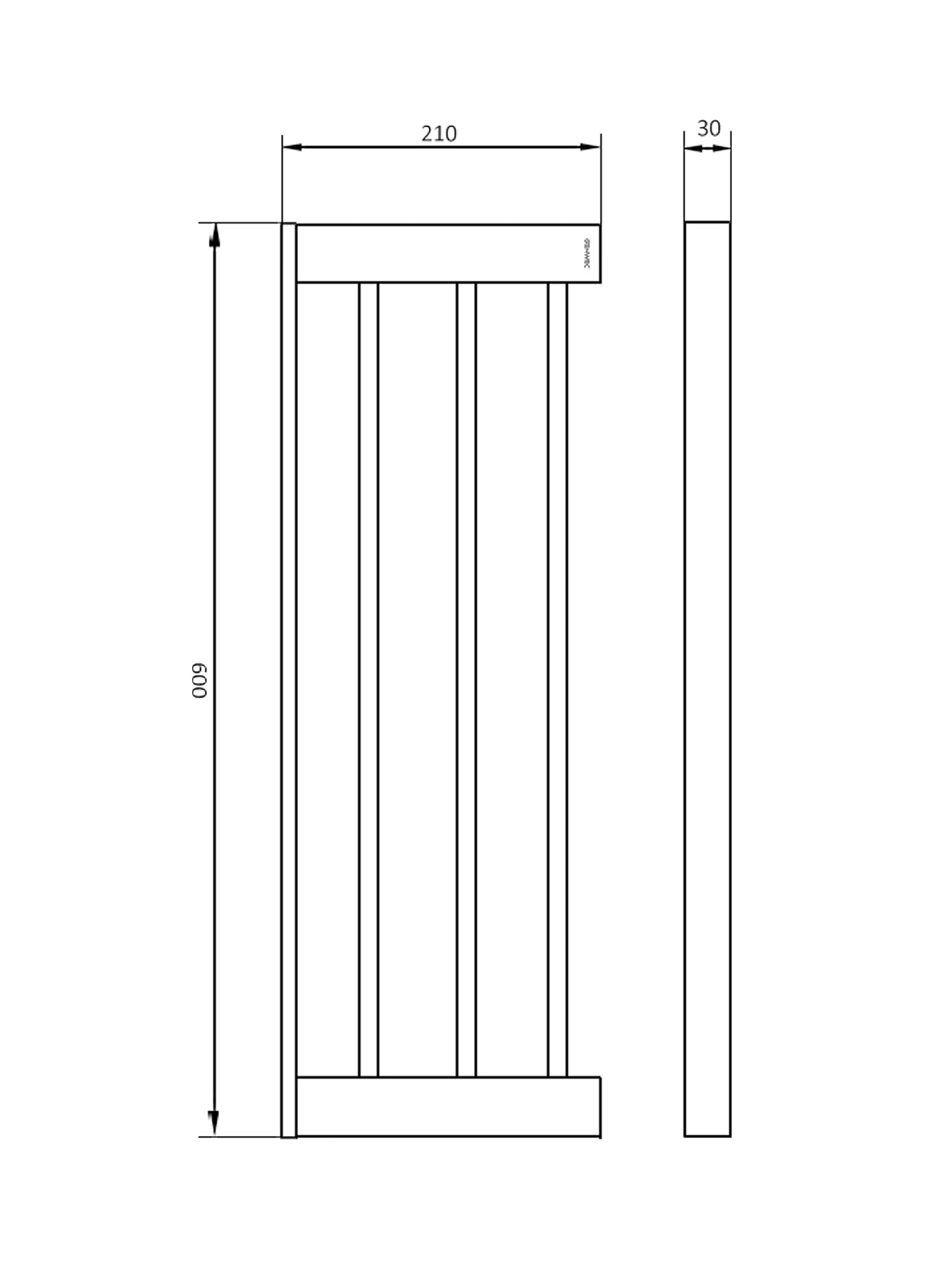 Pompei GW05 67 04 03 Black Towel Rack - Stainless Steel