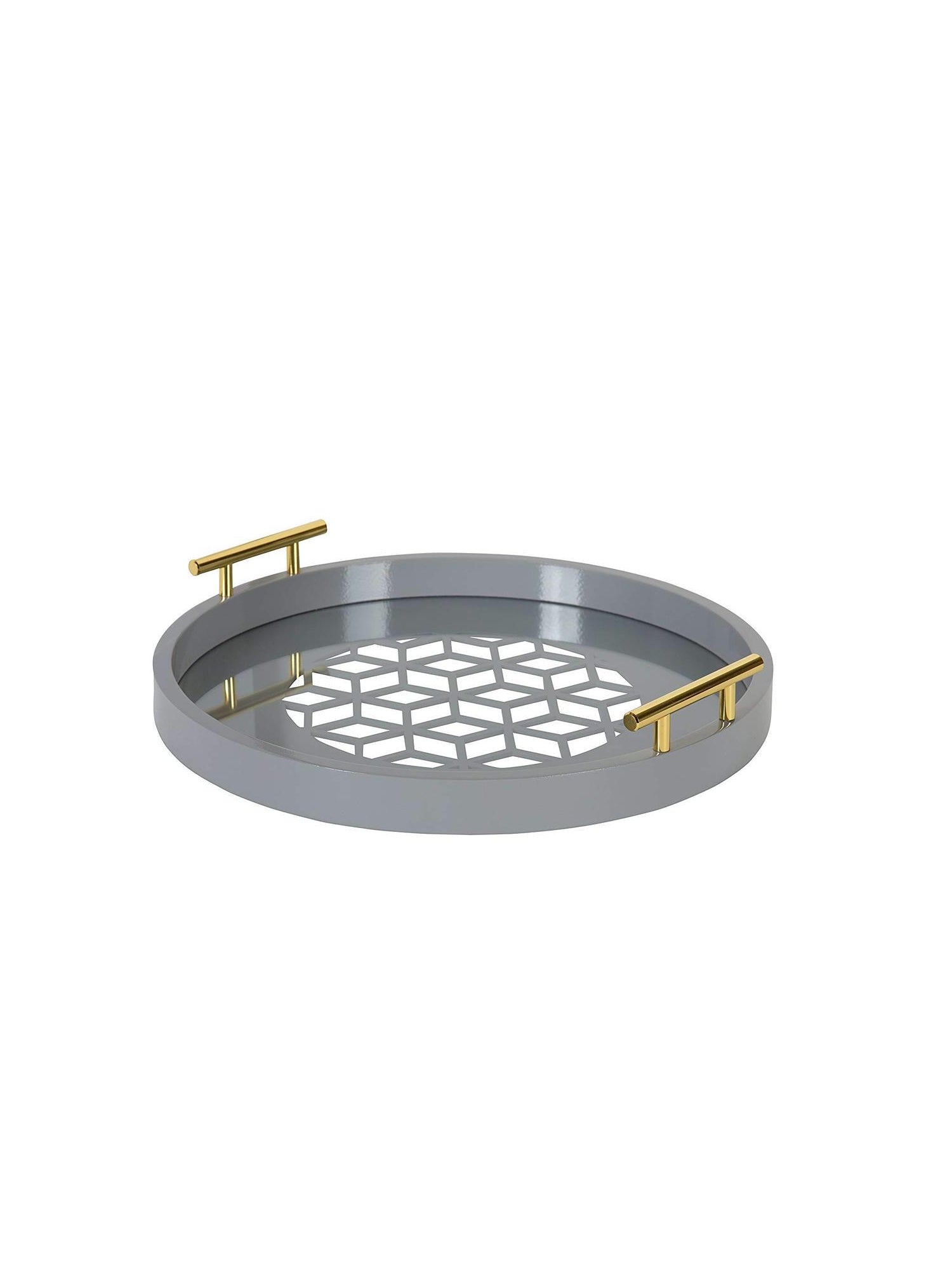 Hemsley Geometric Cut Round Tray in 3 Colours