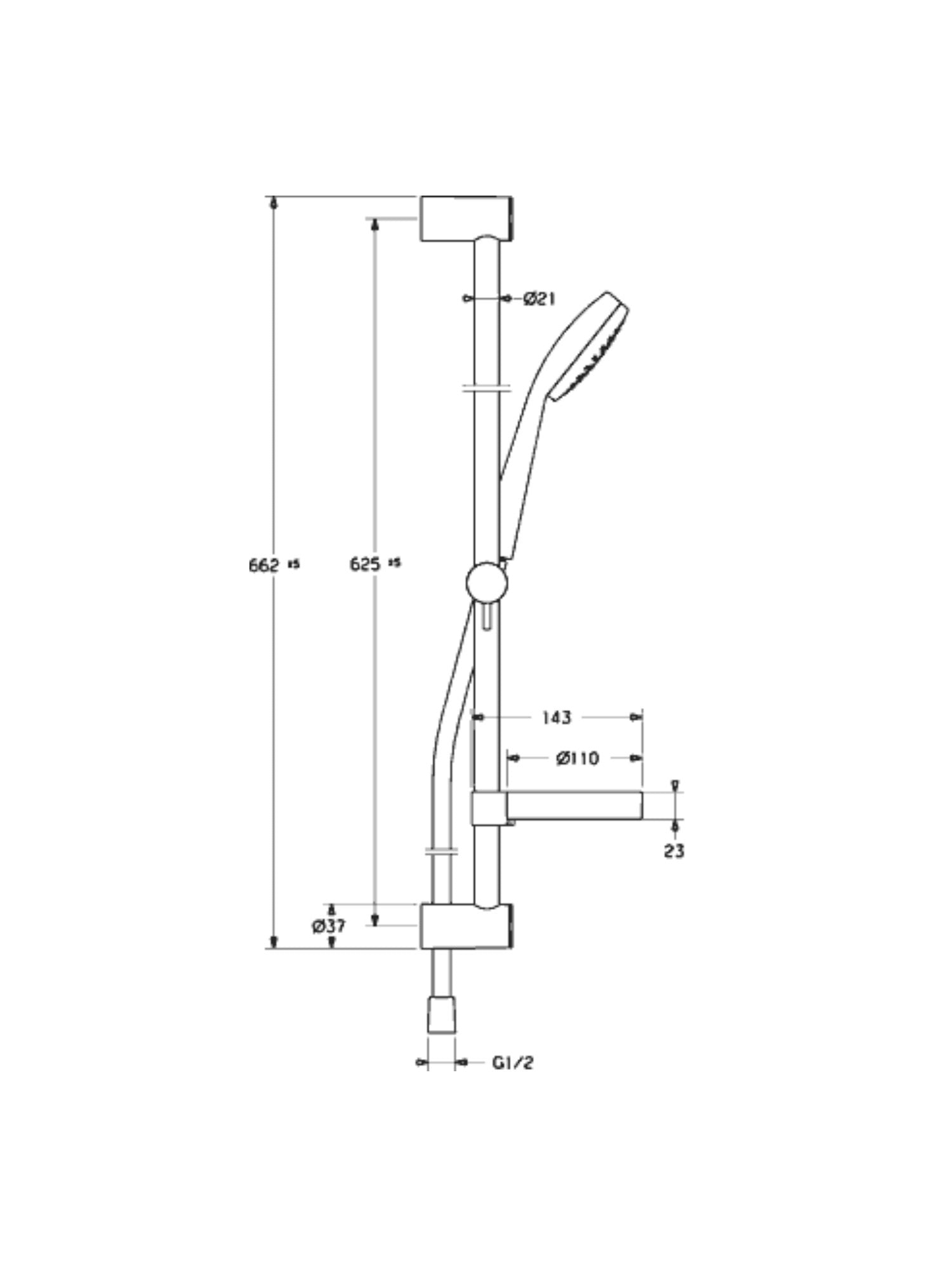 Viva Handshower 1 jet w/rail #4416 0110