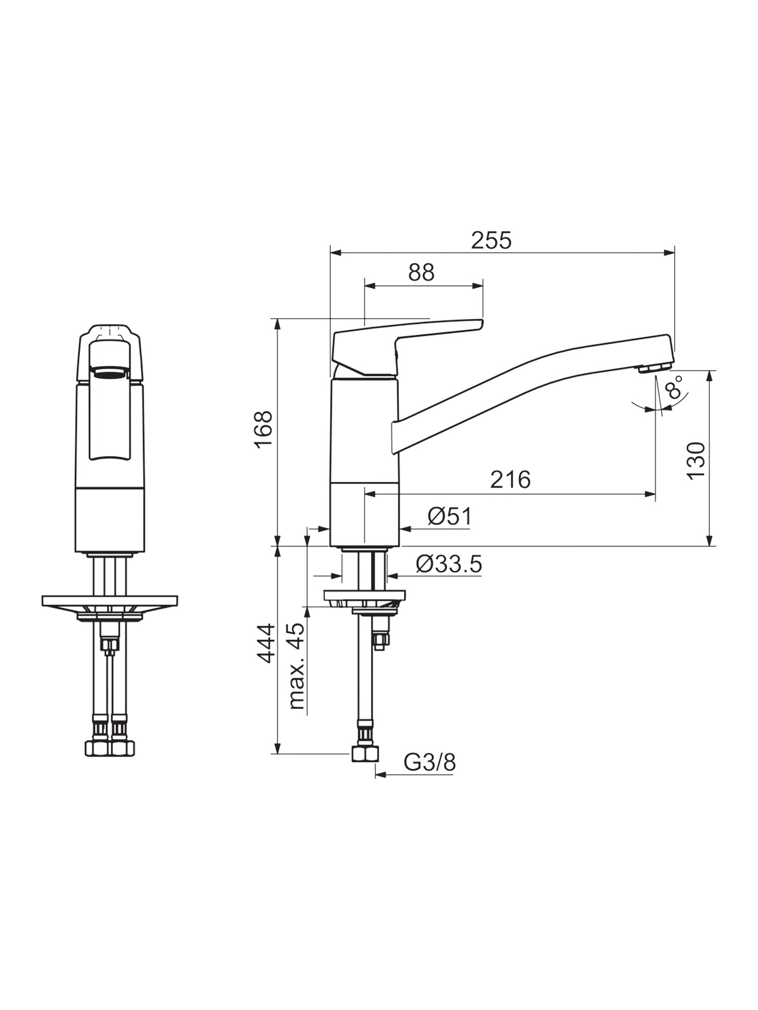 Hansapolo Kitchen Sink Mixer 5148 2293