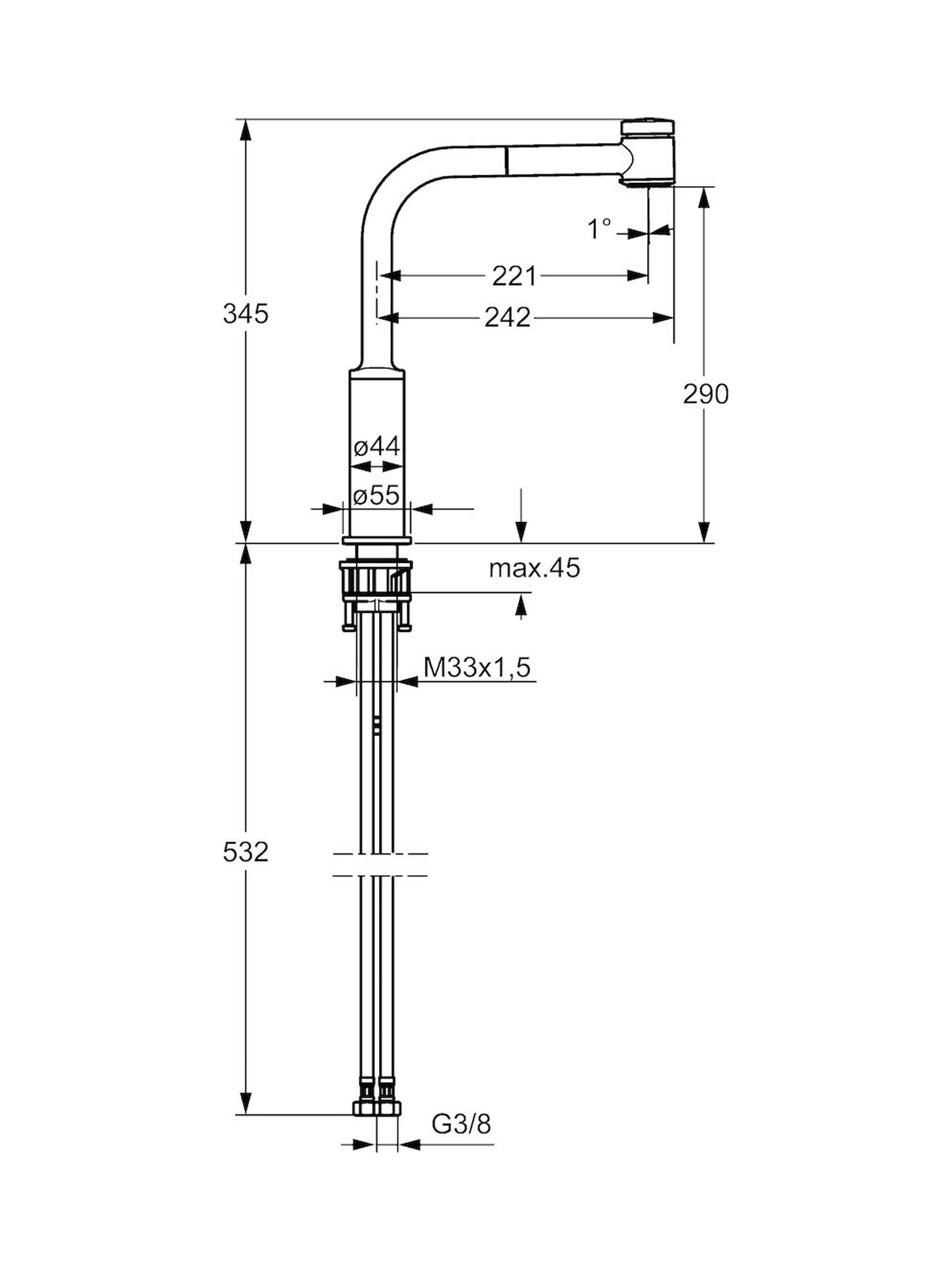 HansaRonda Sink Mixer #5491 2283