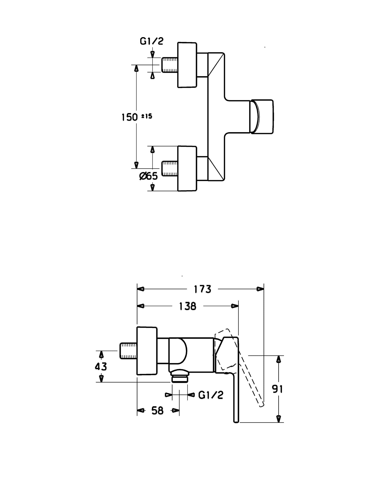 HansaRonda Exposed Shower Mixer #0367 0173