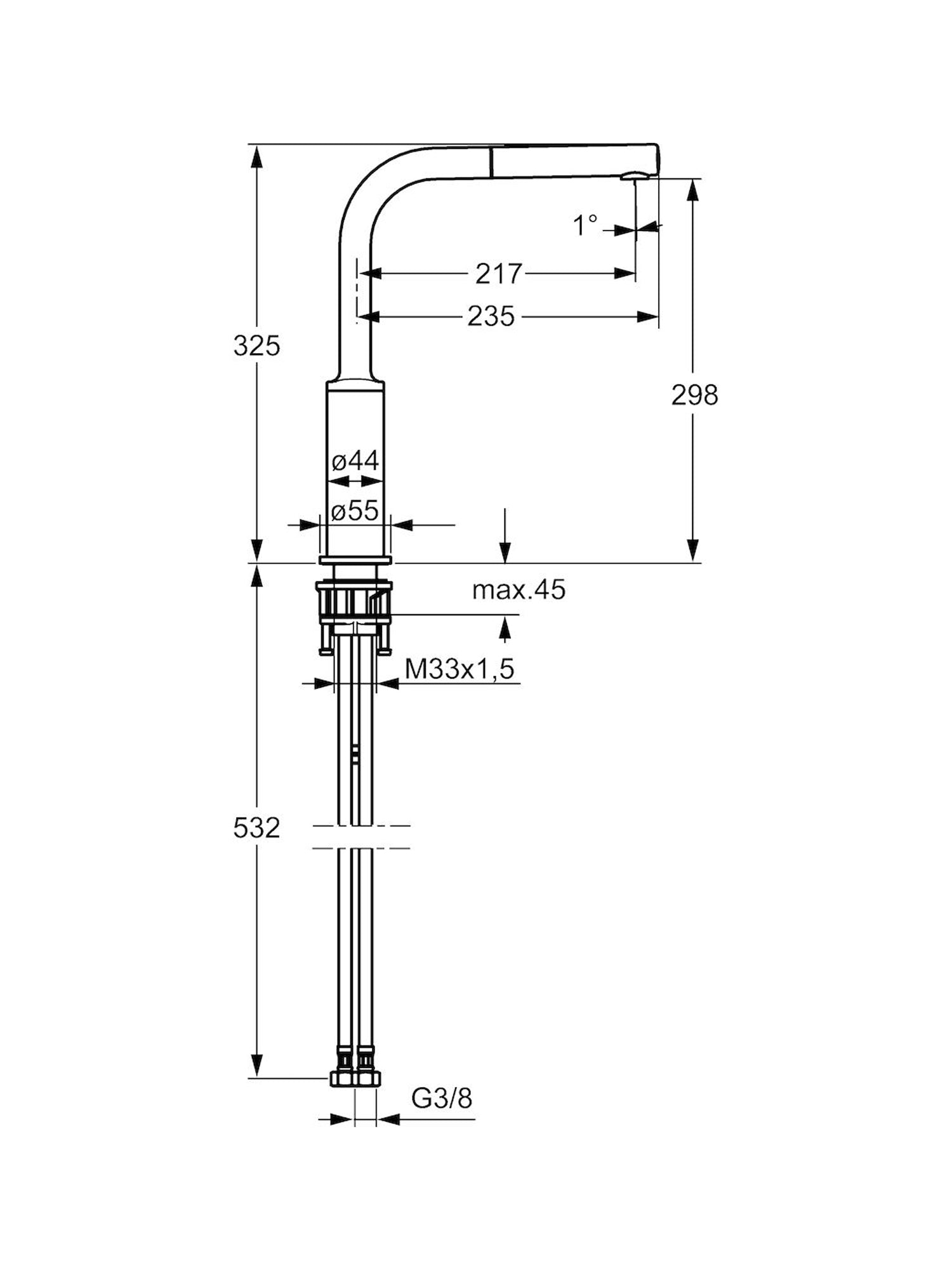 HansaRonda Sink Mixer w/ Swivel #5491 2273