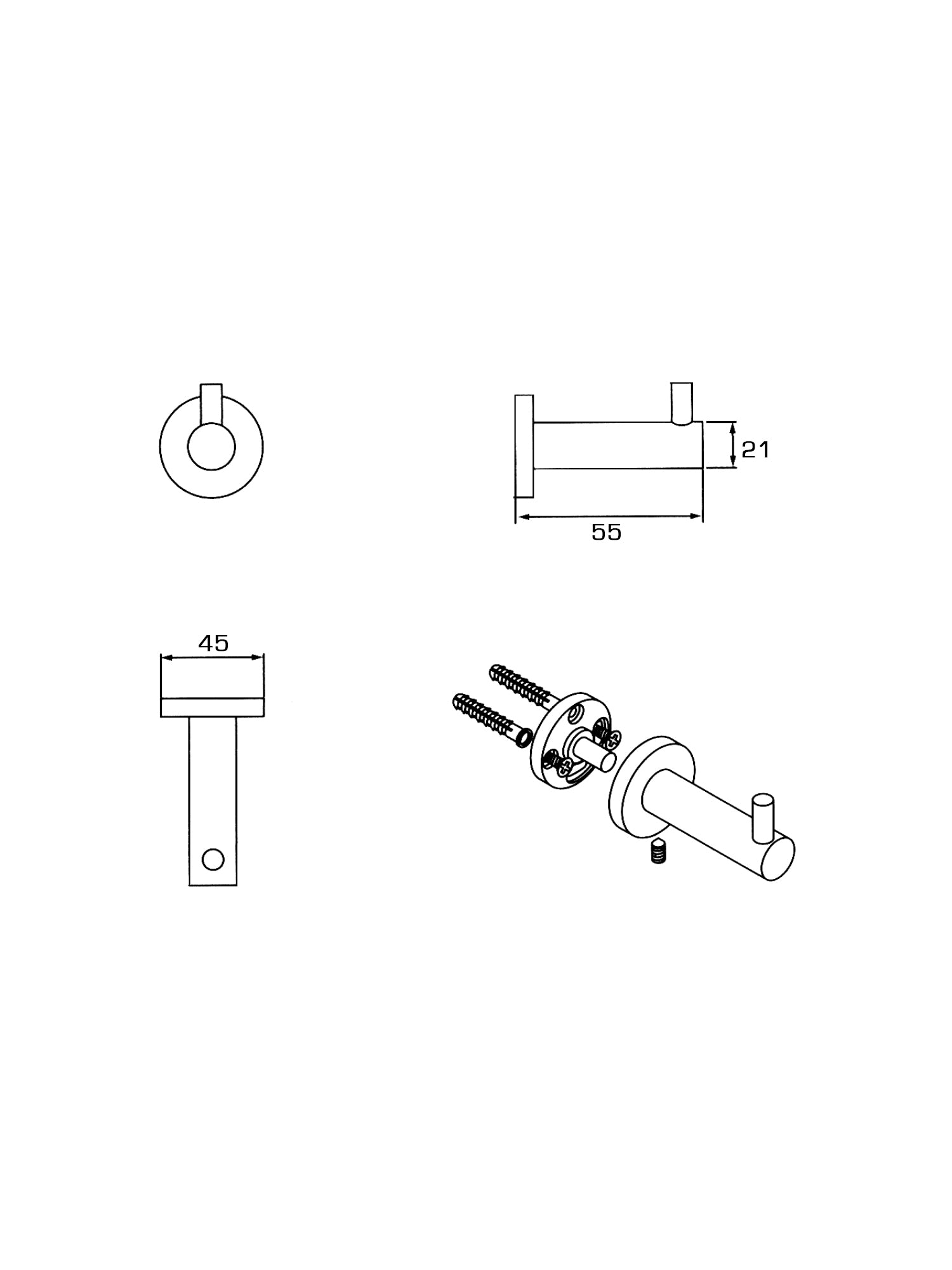 Klear Robe Hook #JM-031
