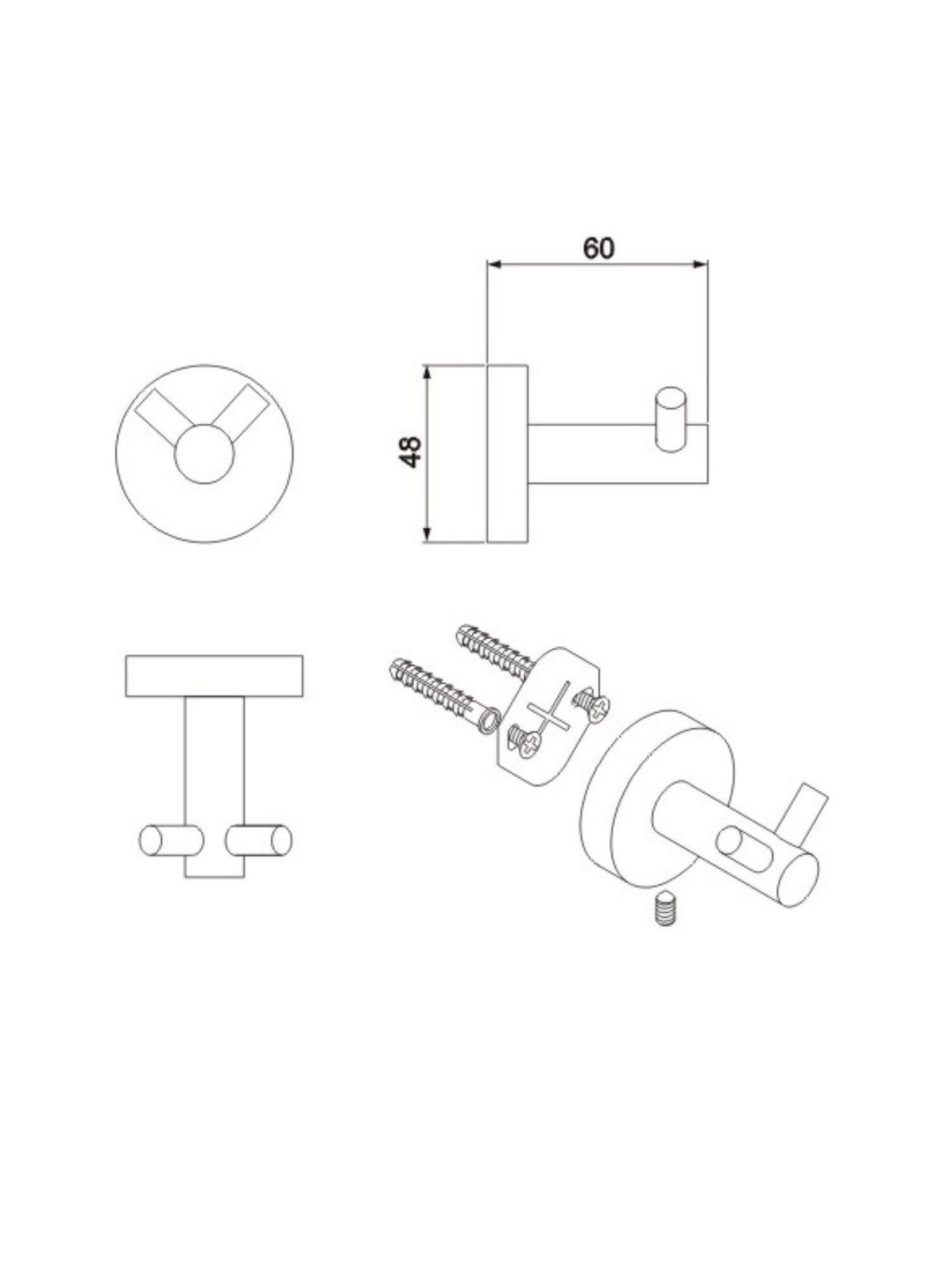 Klear Double Robe Hook #JM-832