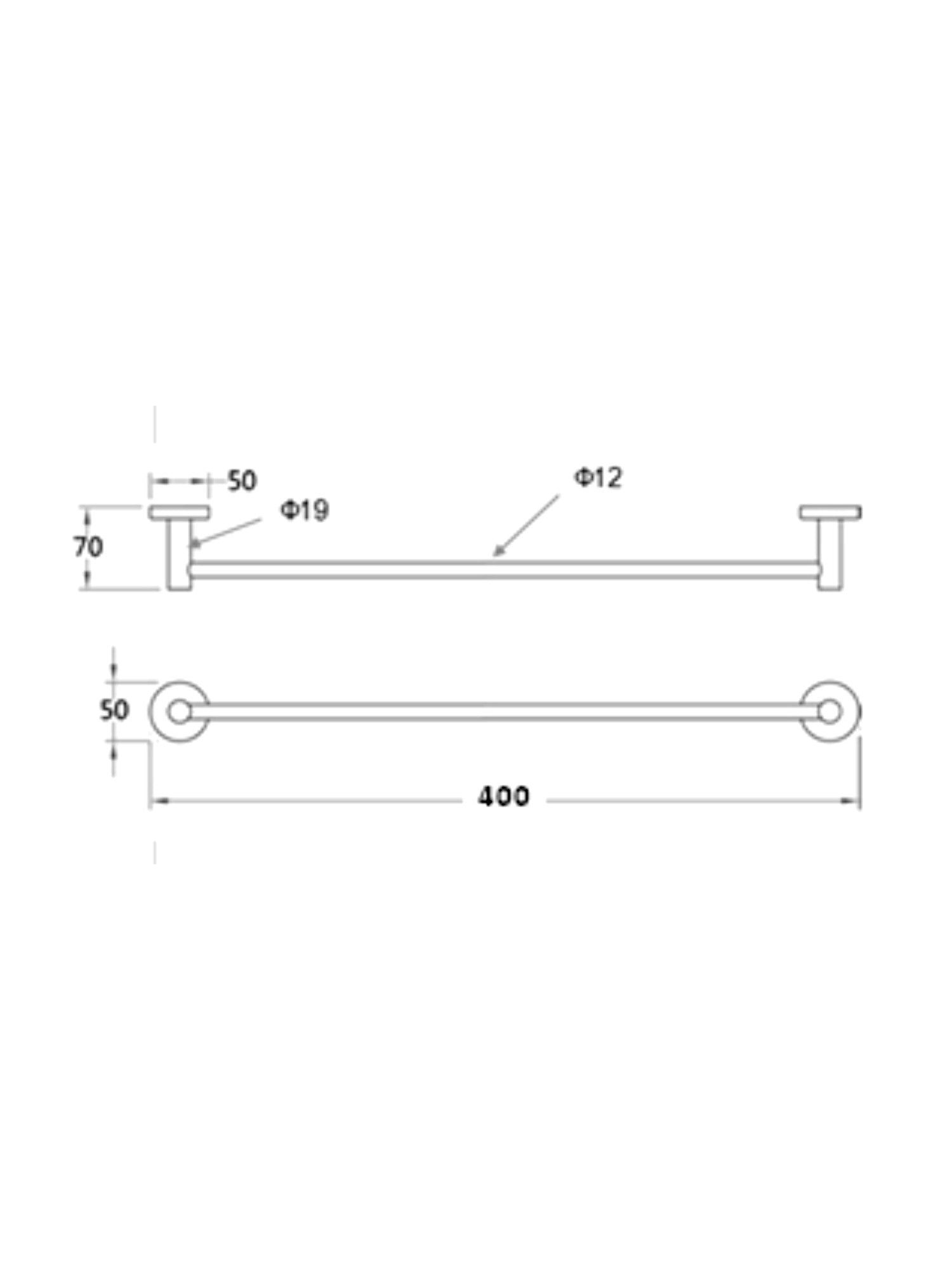 Klear Single Towel Rail 40cm #JT-TR400