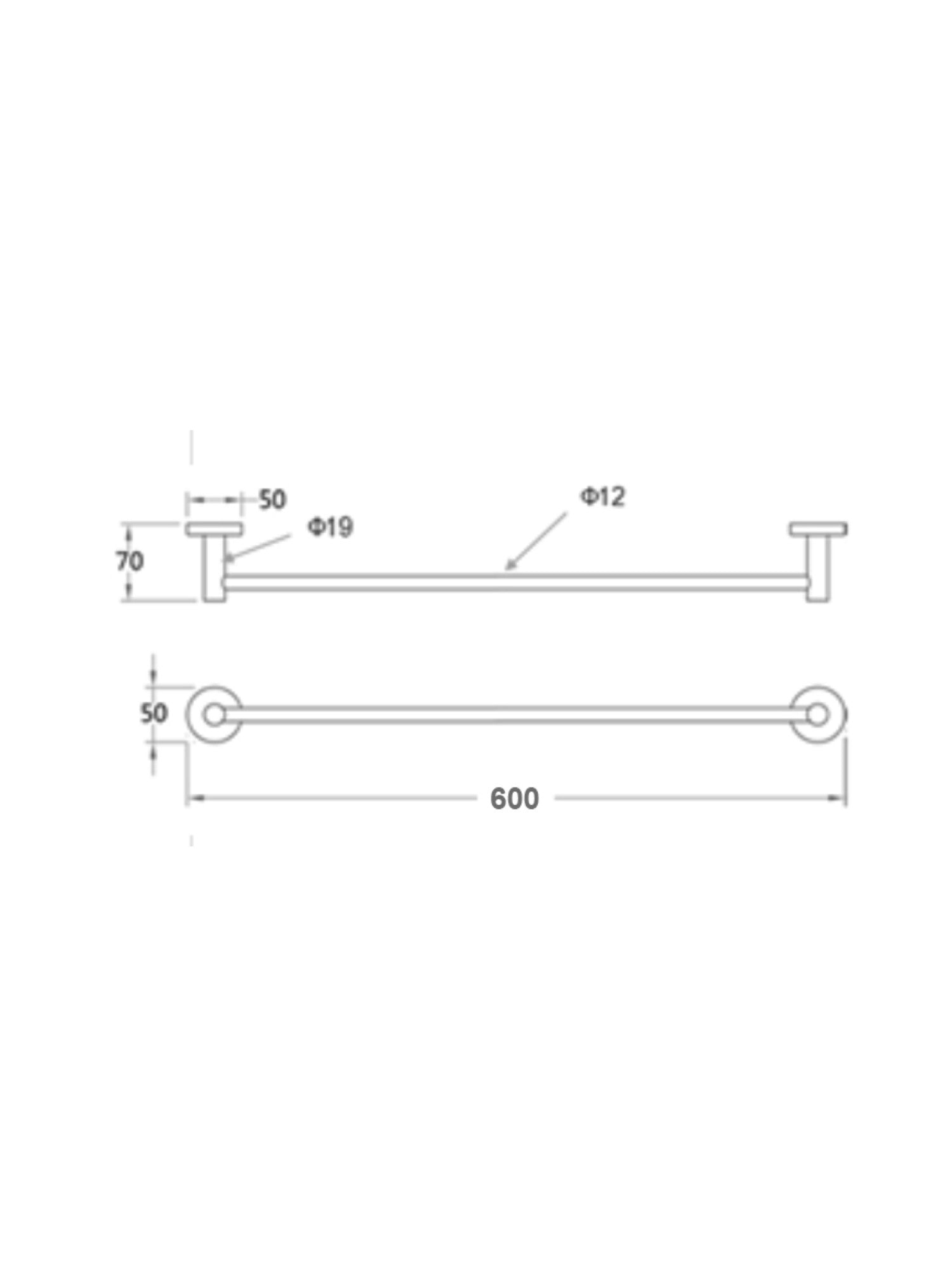 Klear Single Towel Rail 60cm #JT-TR600