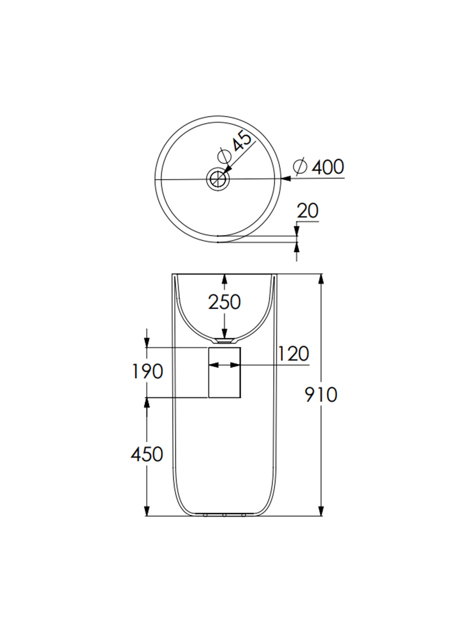 Flow Freestanding Basin High #SWMBAS72
