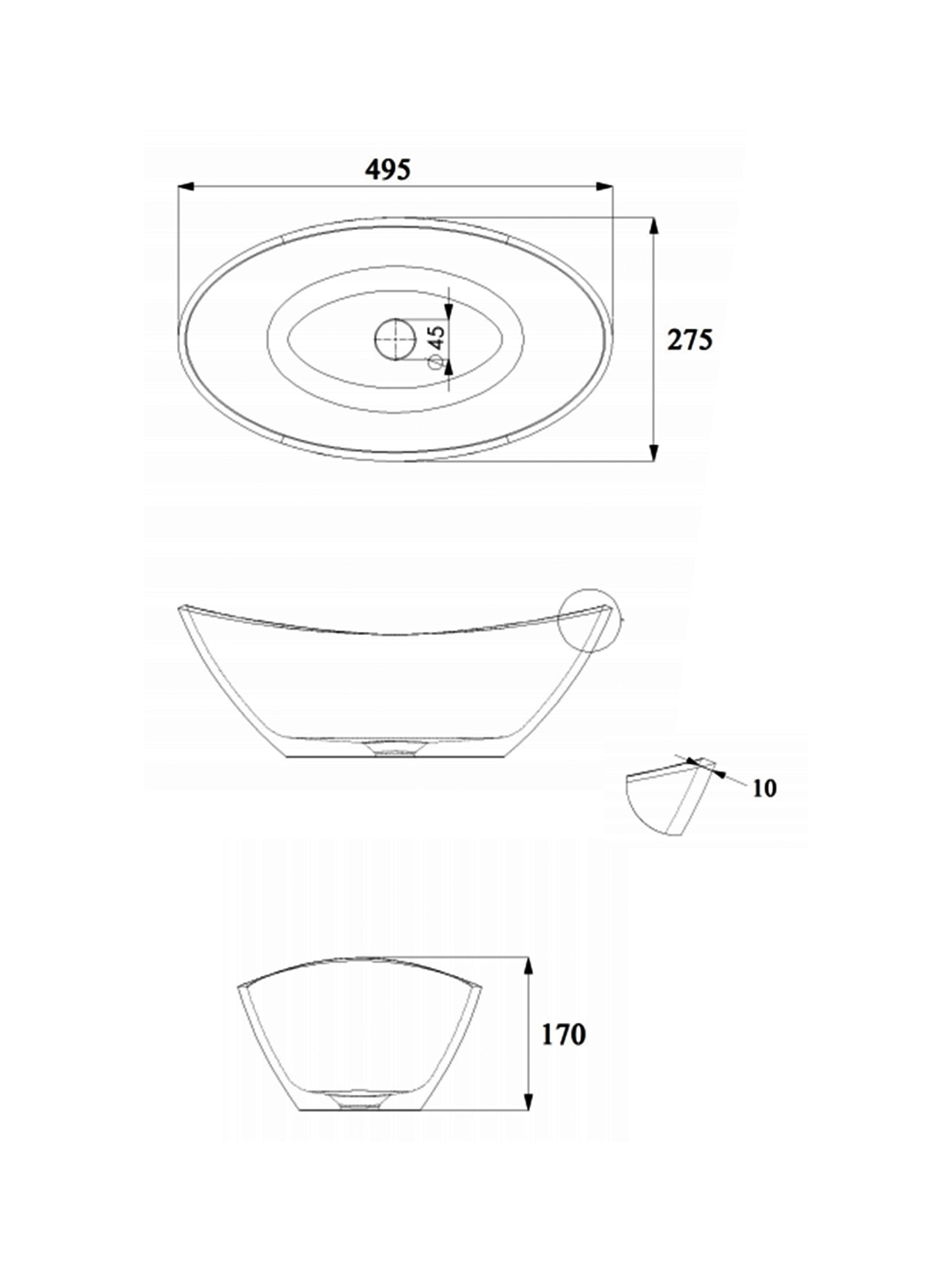 Rio Countertop Basin Small #SWMBAS68