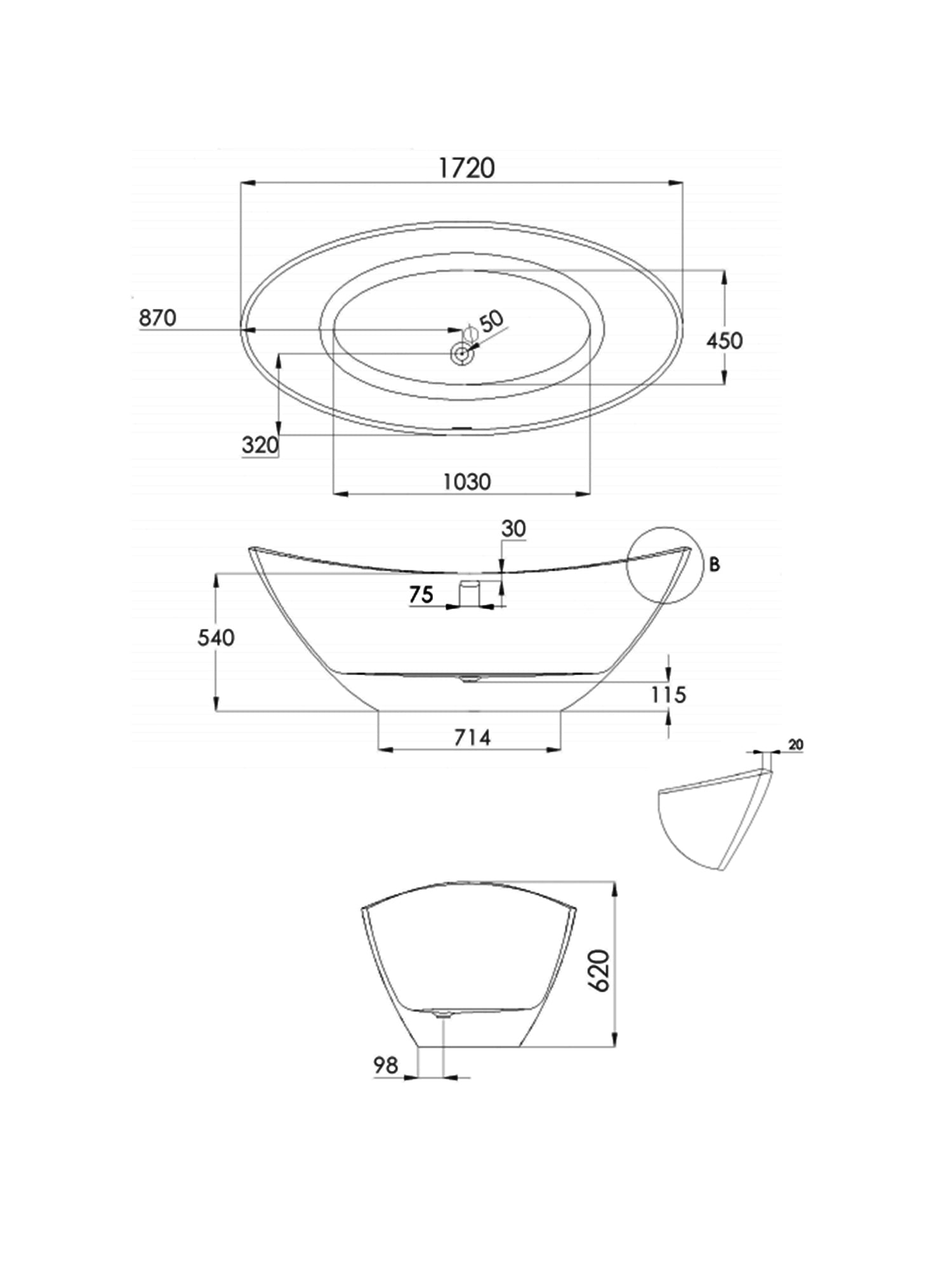 Rio Freestanding Bathtub #SBM066