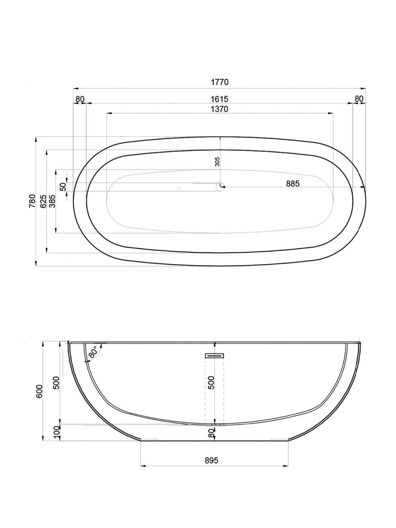 Moloko Freestanding Bathtub #SBM008
