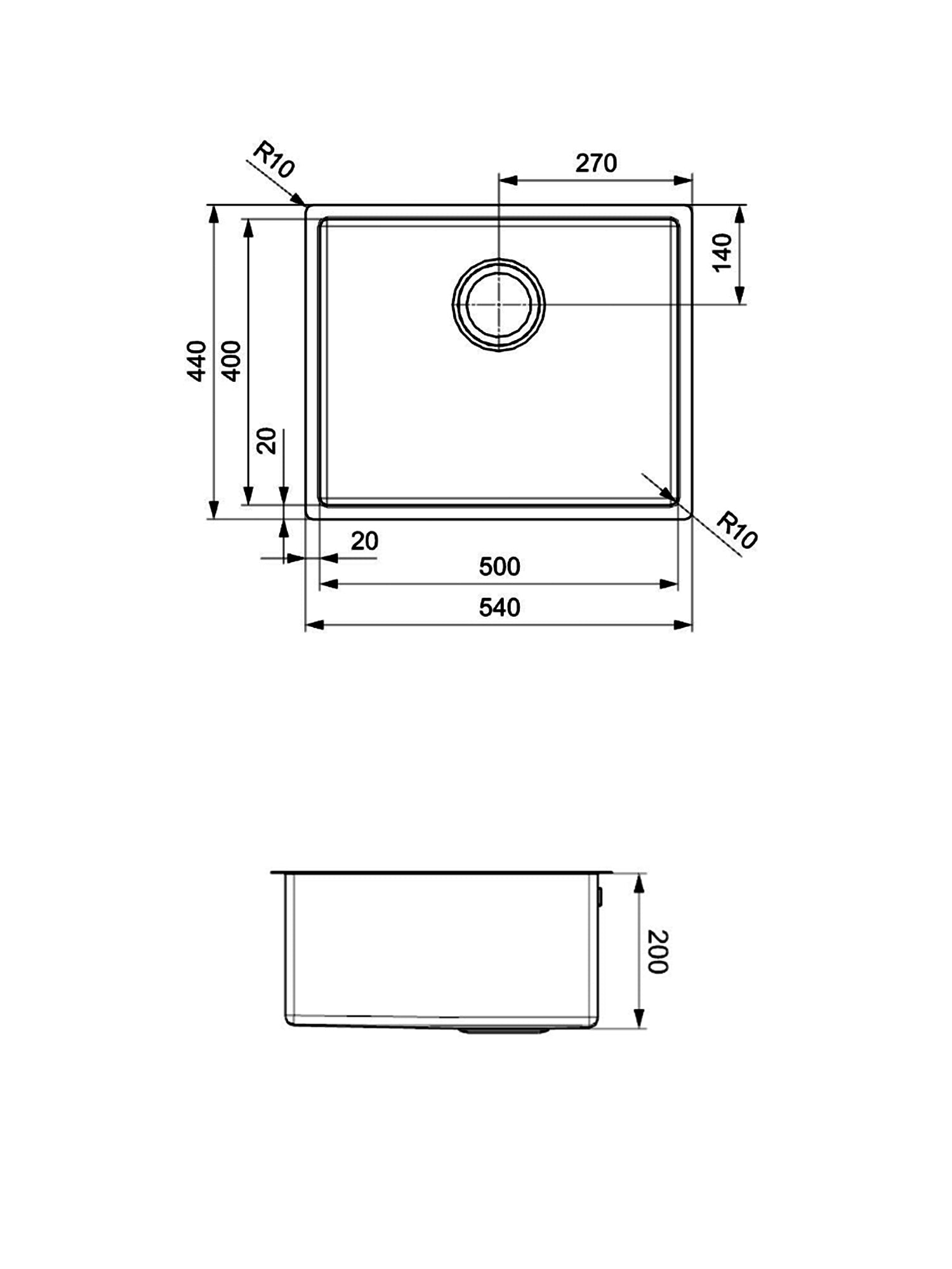 Reginox Miami Gold 50X40L Single Bowl Kitchen Sink