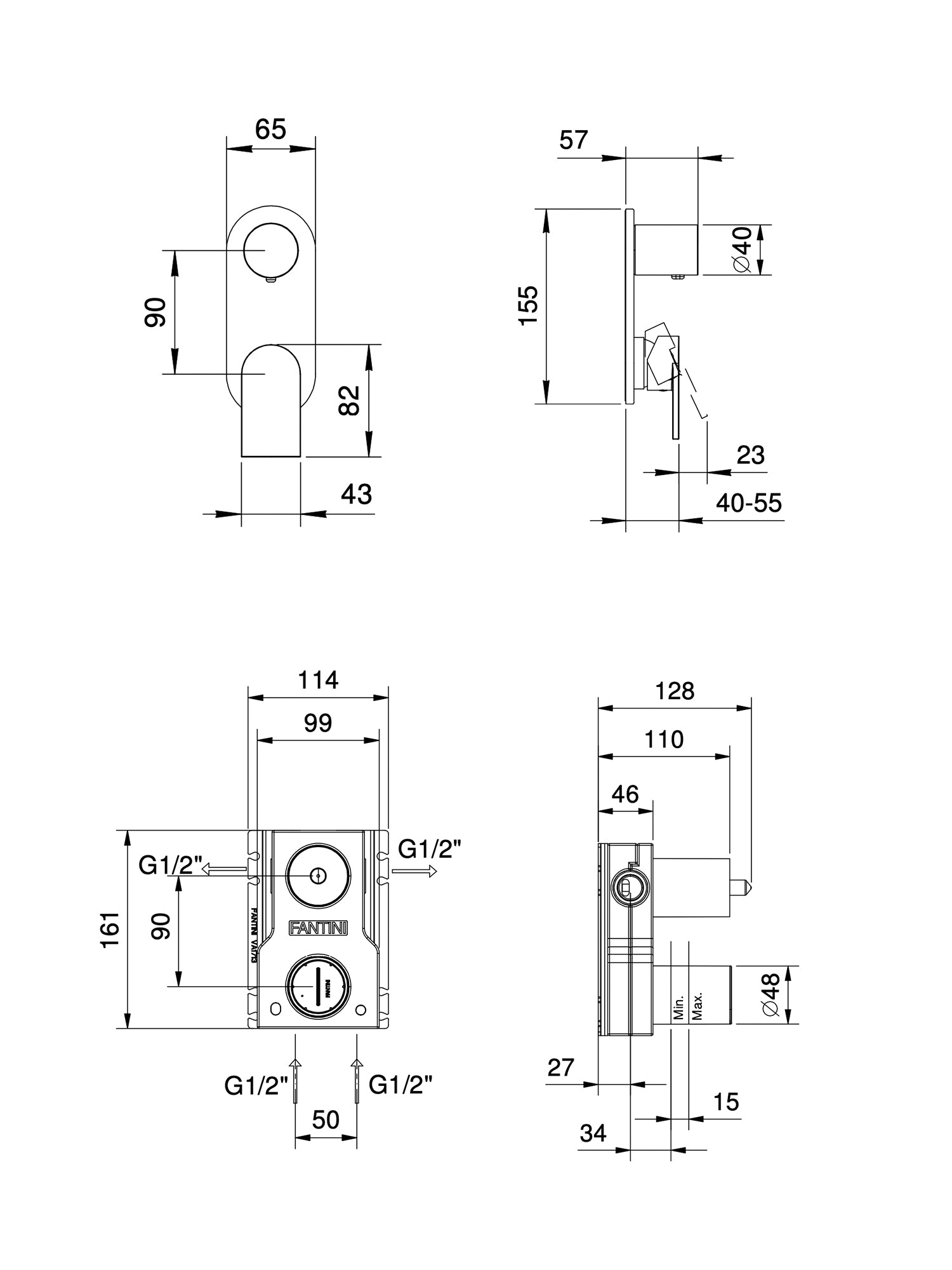Mare Concealed Bath/Shower Mixer #V185B