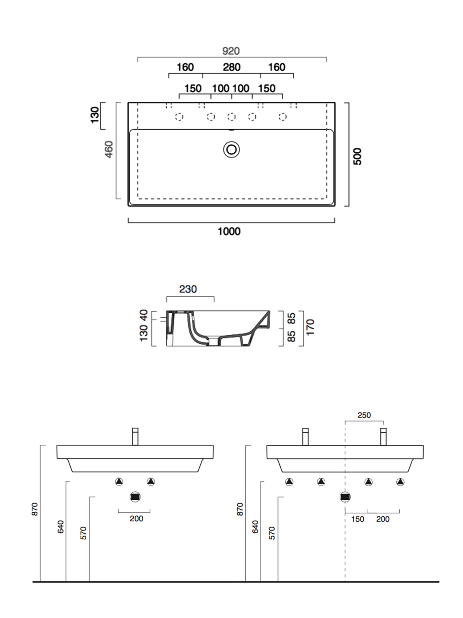 Zero 10 Wall-Hung Basin #0121000001