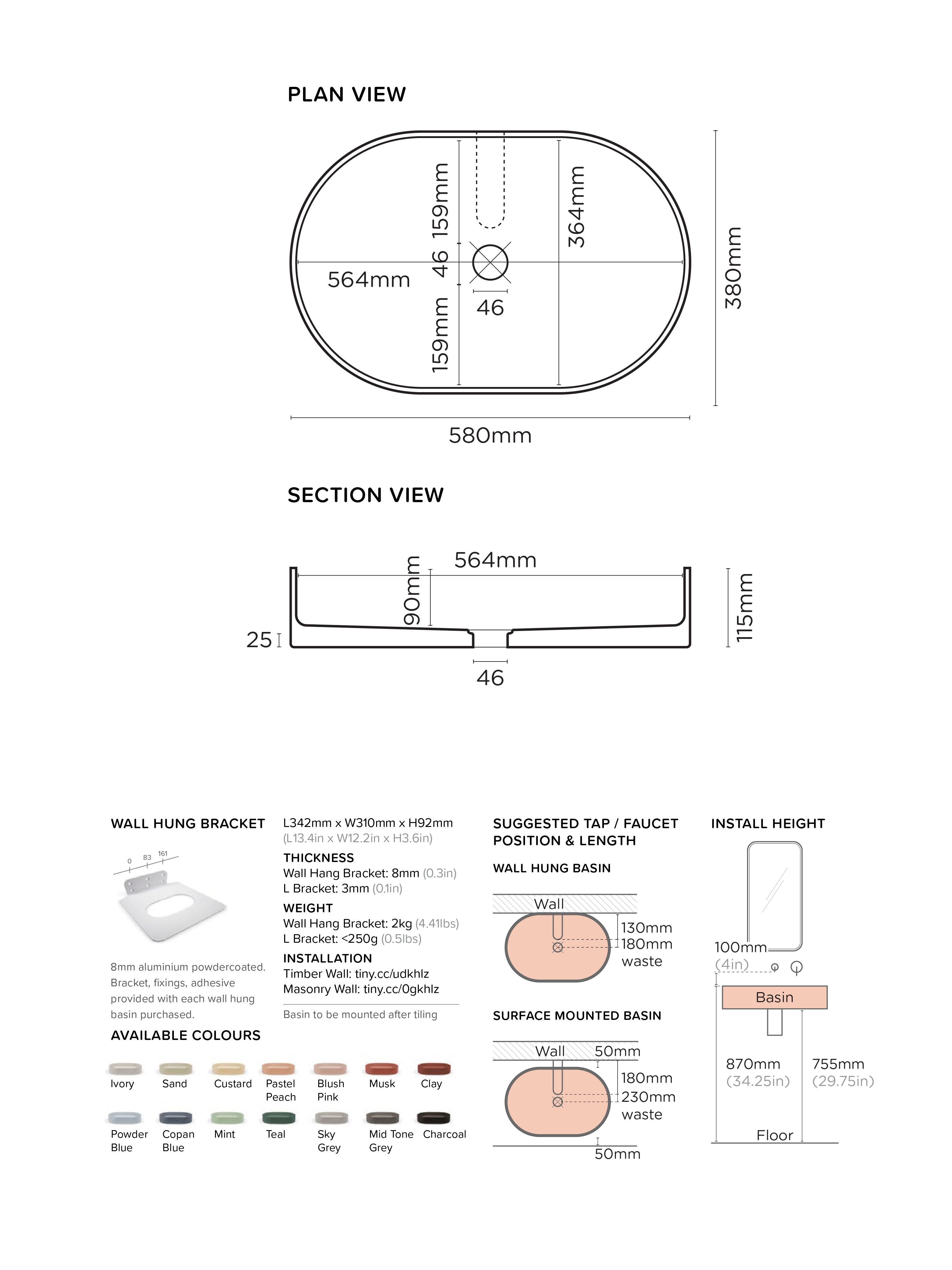 The Pill Concrete Wall Hung Basin