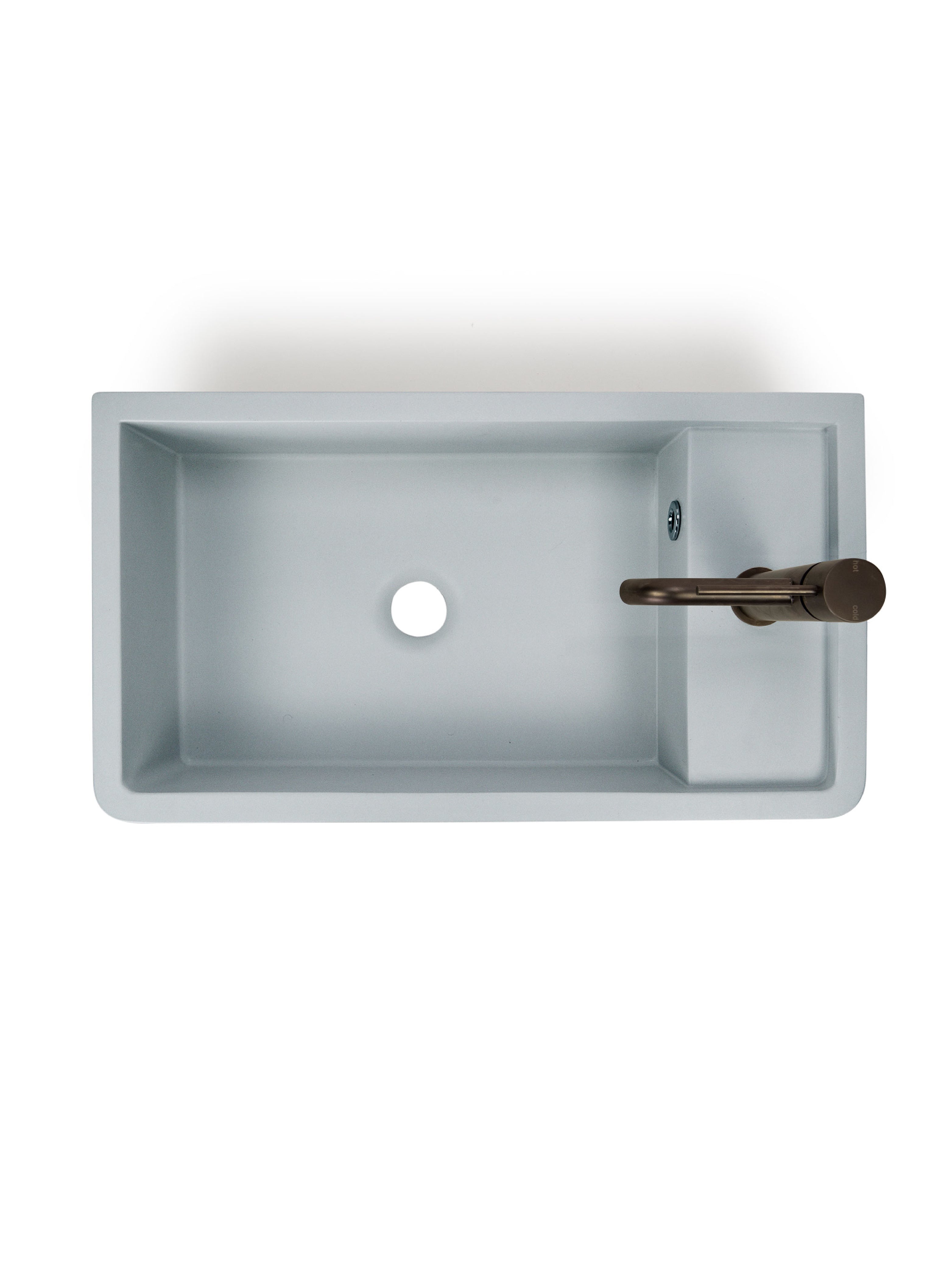 Shelf 02 Concrete Countertop Basin w/ Tap Hole & Overflow Kit