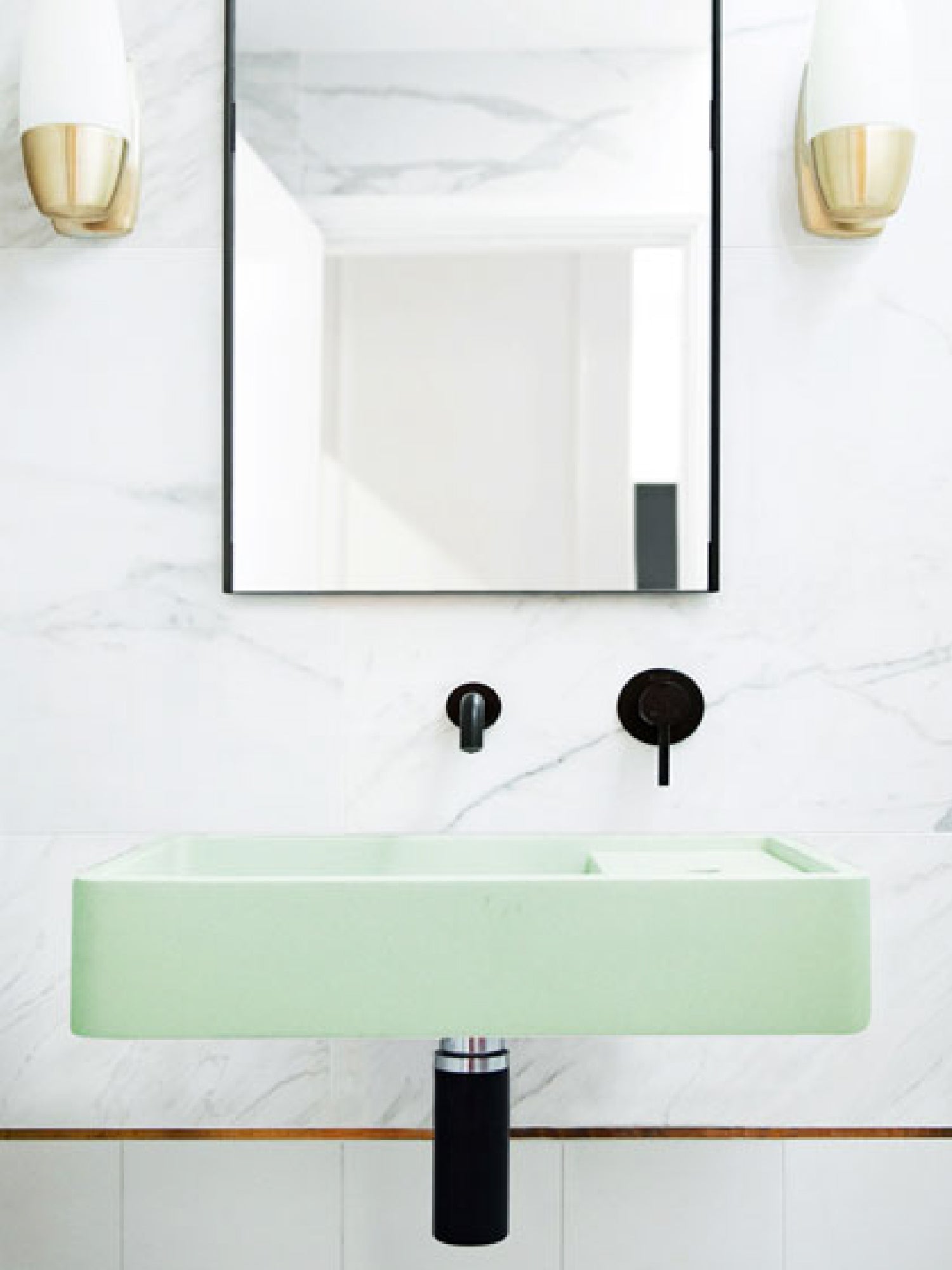 Shelf 03 Concrete Wall Hung Basin w/ Tap Hole & Overflow Kit