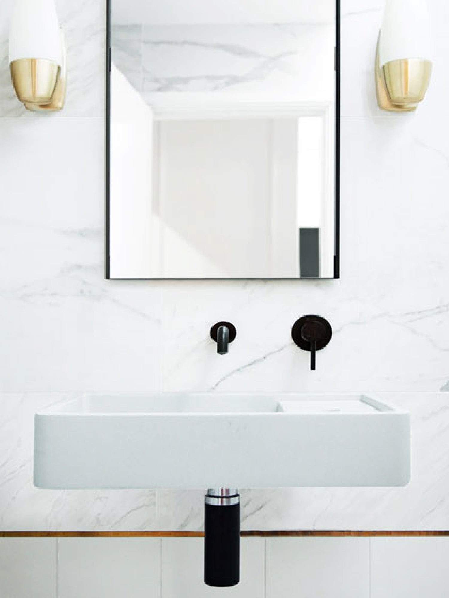Shelf 03 Concrete Wall Hung Basin w/ Tap Hole & Overflow Kit