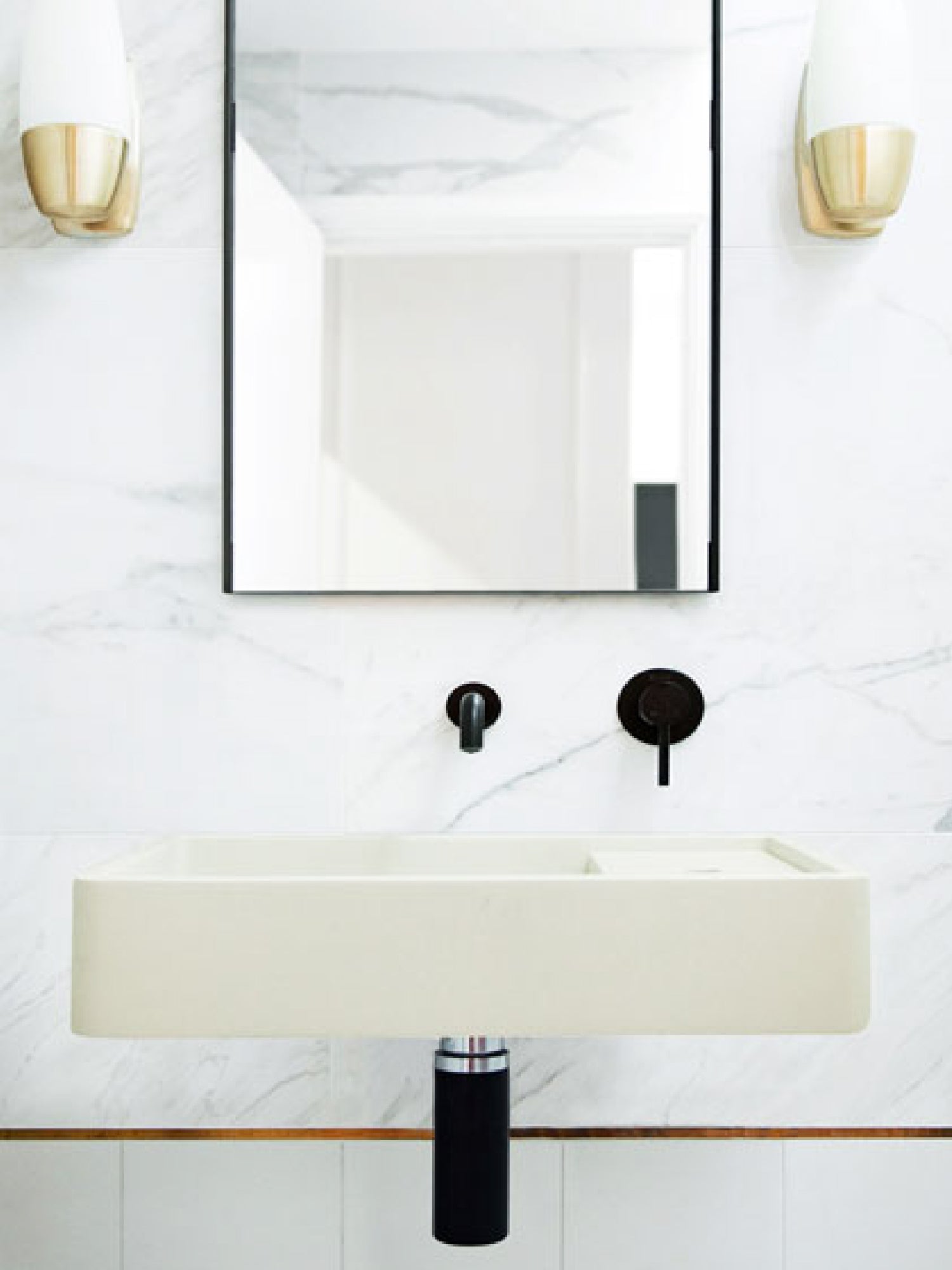 Shelf 03 Concrete Wall Hung Basin w/ Tap Hole & Overflow Kit