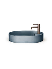 Shelf Oval Concrete Countertop Basin w/ Tap Hole & Overflow kit