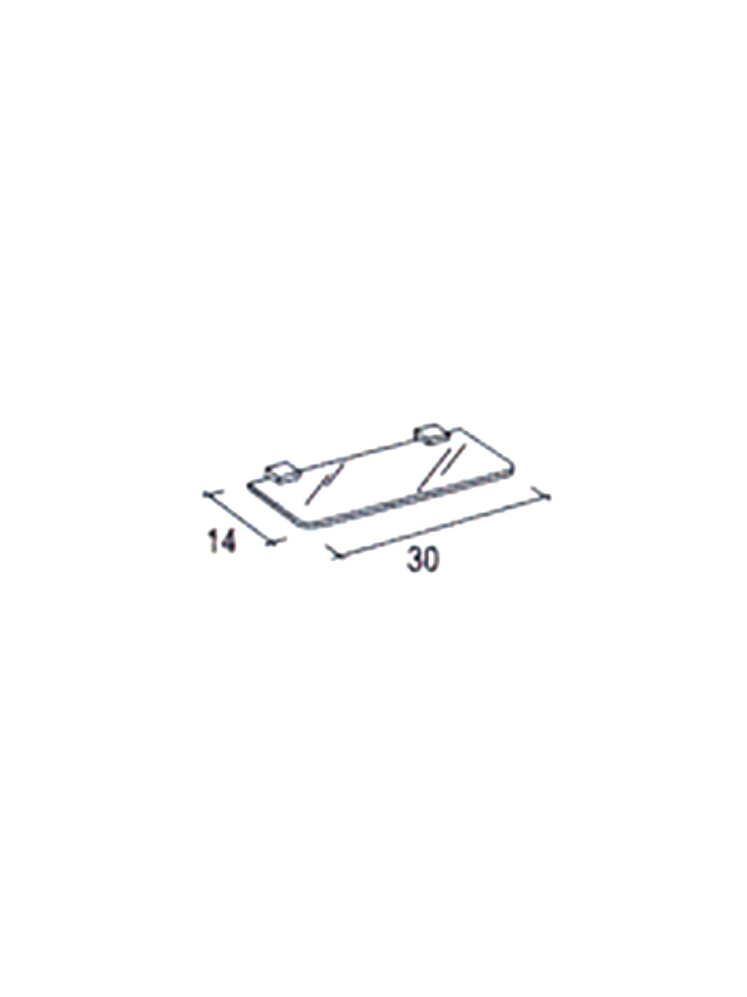 Flash Frosted Glass Shelf 30cm #L203X