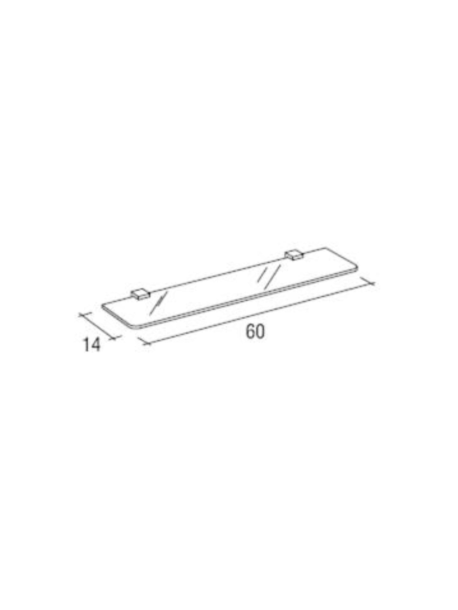Flash Frosted Glass Shelf 60cm #L204X