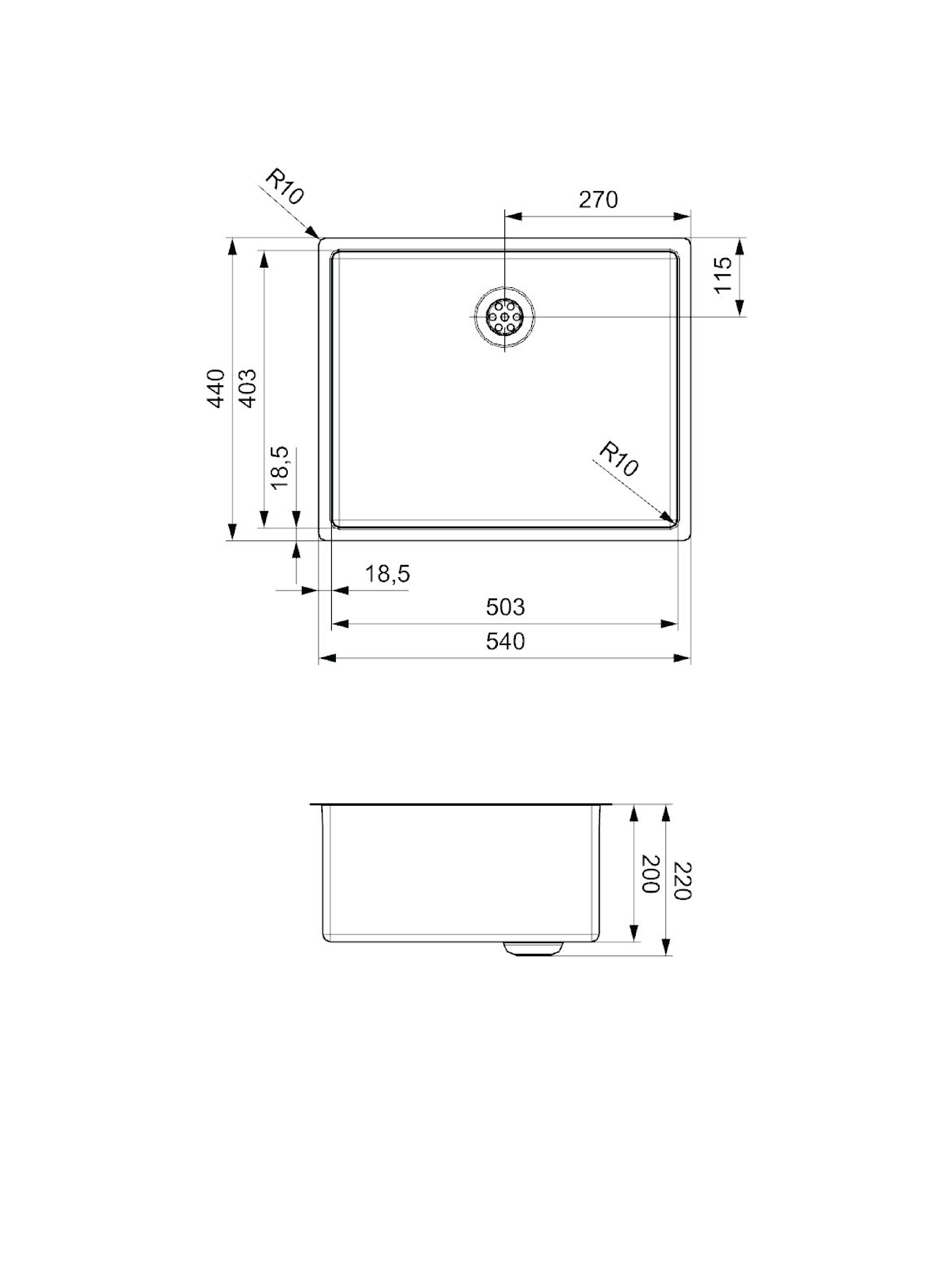 Reginox New York 50x40L Comfort Integrated Kitchen Sink