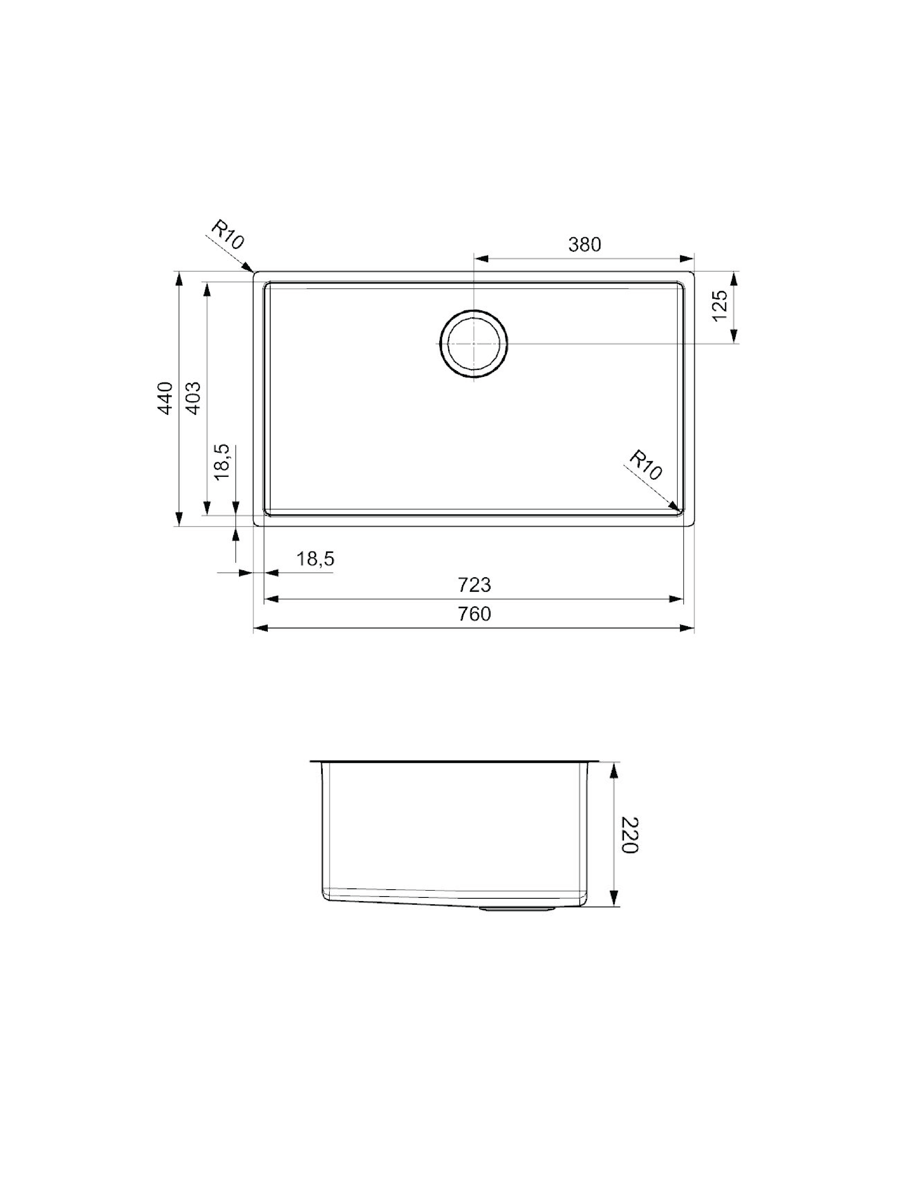 Reginox New York 72x40L OKG Integrated Kitchen Sink