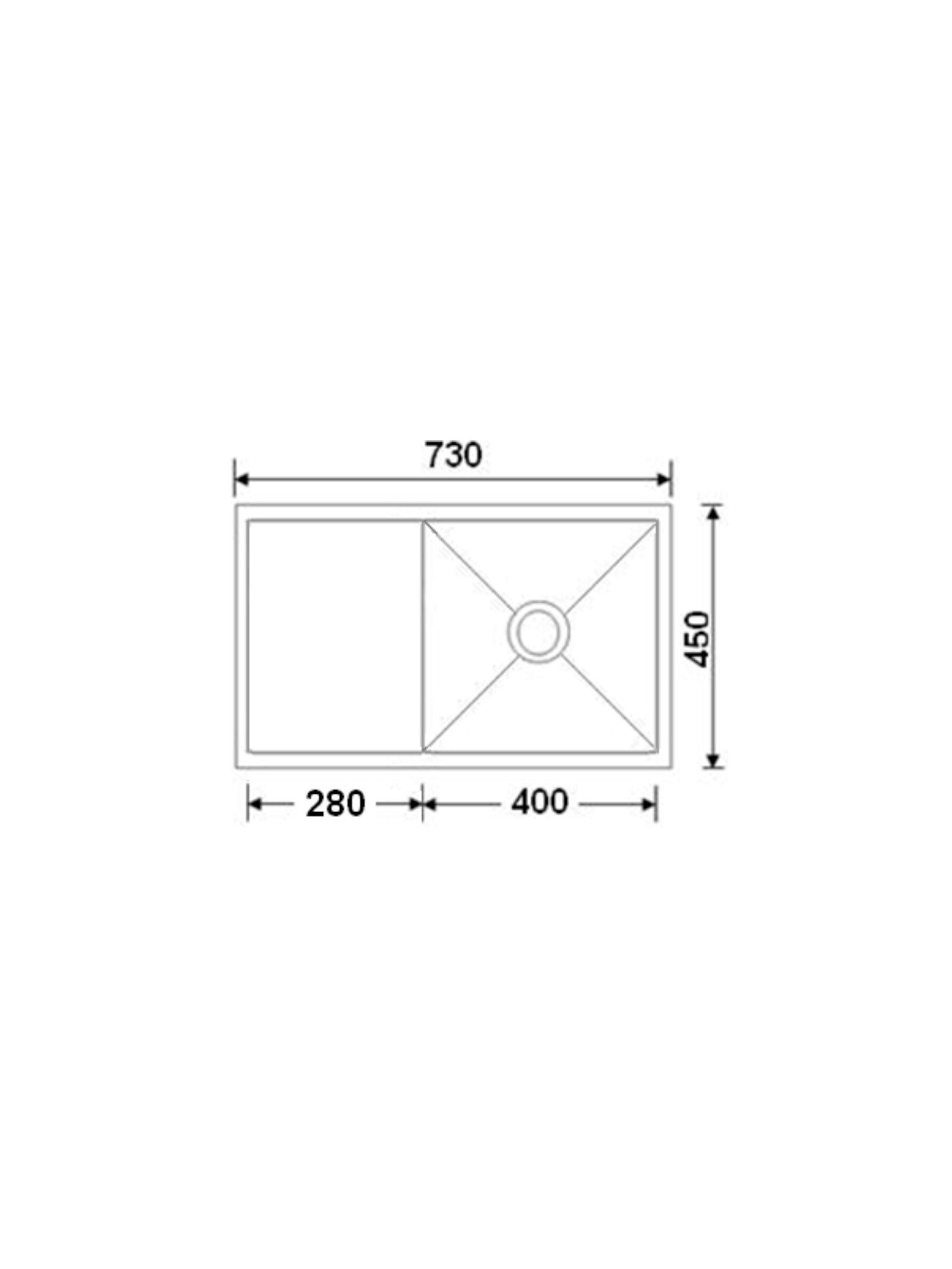 Single bowl Kitchen Sink #SQM-730D