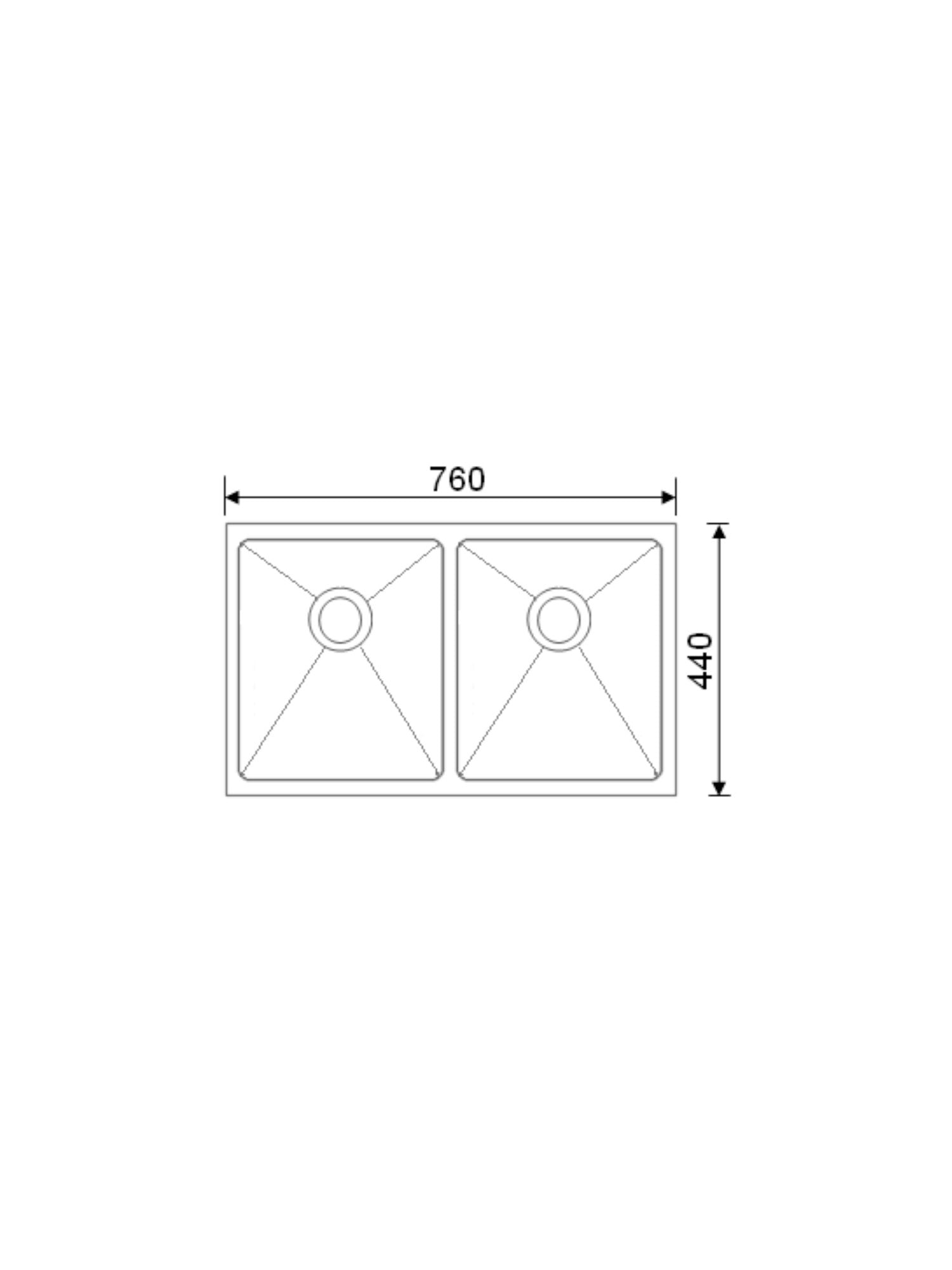 Double bowl Kitchen Sink #SQM-760