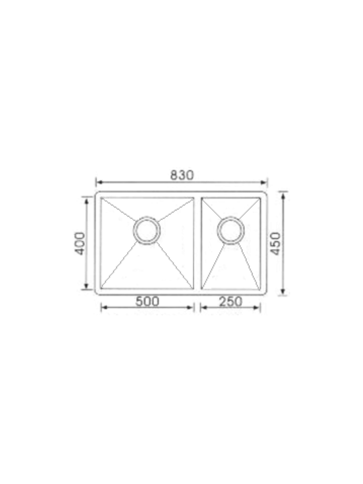 Double bowl Kitchen Sink #SQM‐830