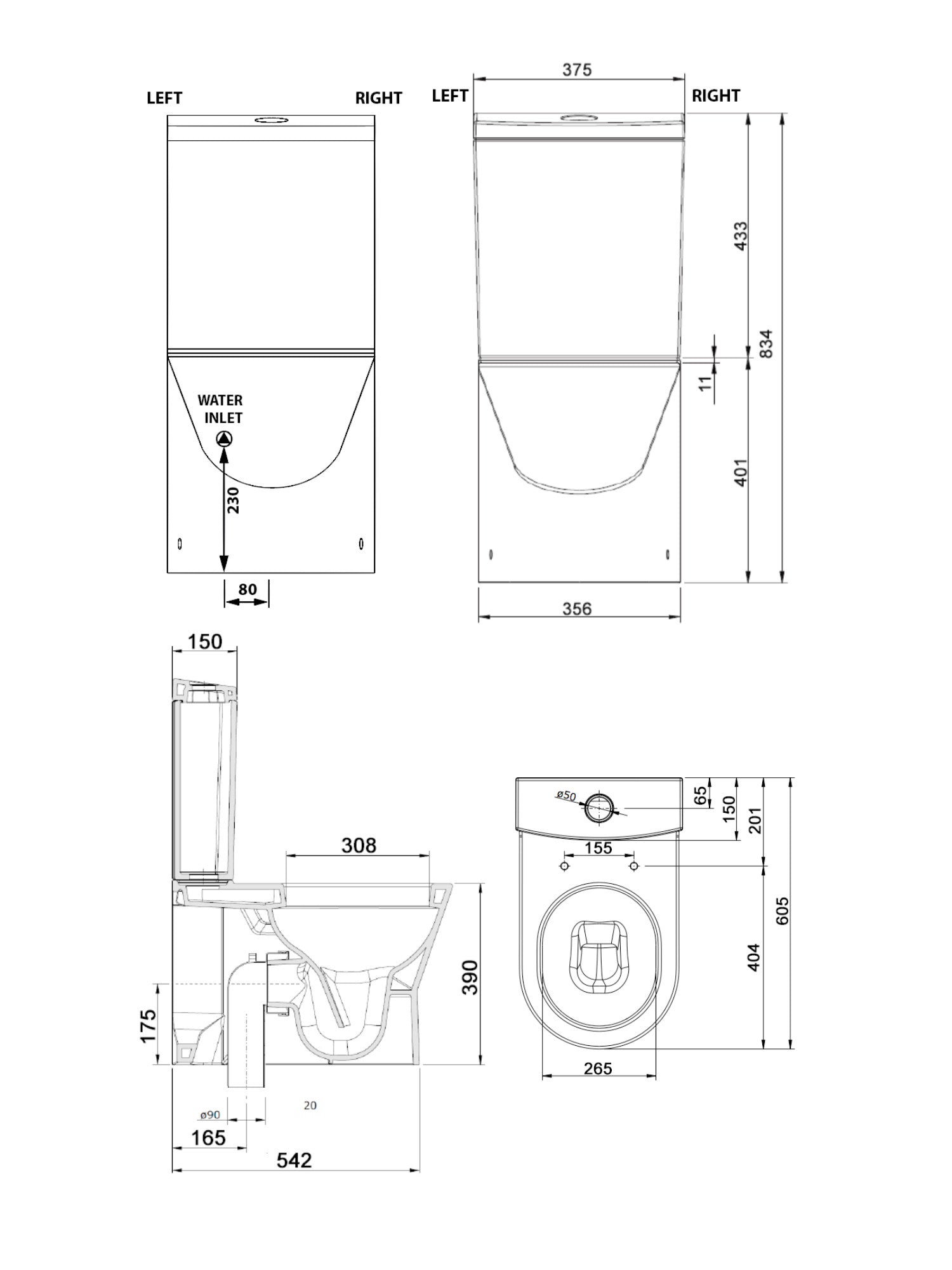 Urb.Y WC Suite (Back to the Wall) + Soft Closing Seat & Cover #140023