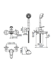 Espresso Exposed Bath Mixer w/shower set #80002