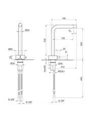 Fukasawa Deck-mount high basin mixer #A006WF