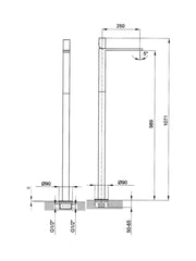 Milano Free Standing Basin Mixer #GP3036B