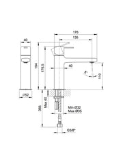 Lamé Basin Mixer w/o Pop-Up Waste #M104WF