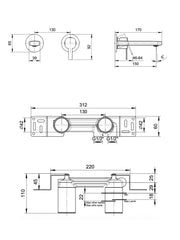 Lamé Wall-Mounted Basin Mixer 150mm Spout #GPM109B